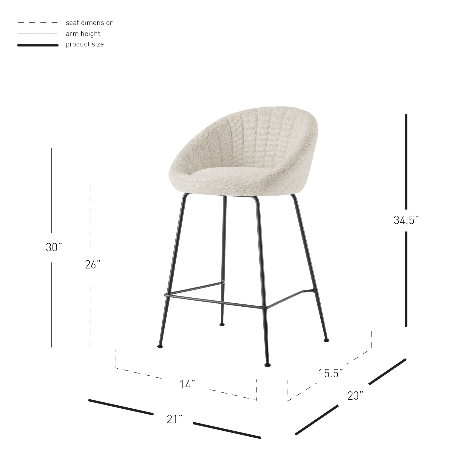 Watson Fabric Counter Stool (Set of 2) - What A Room