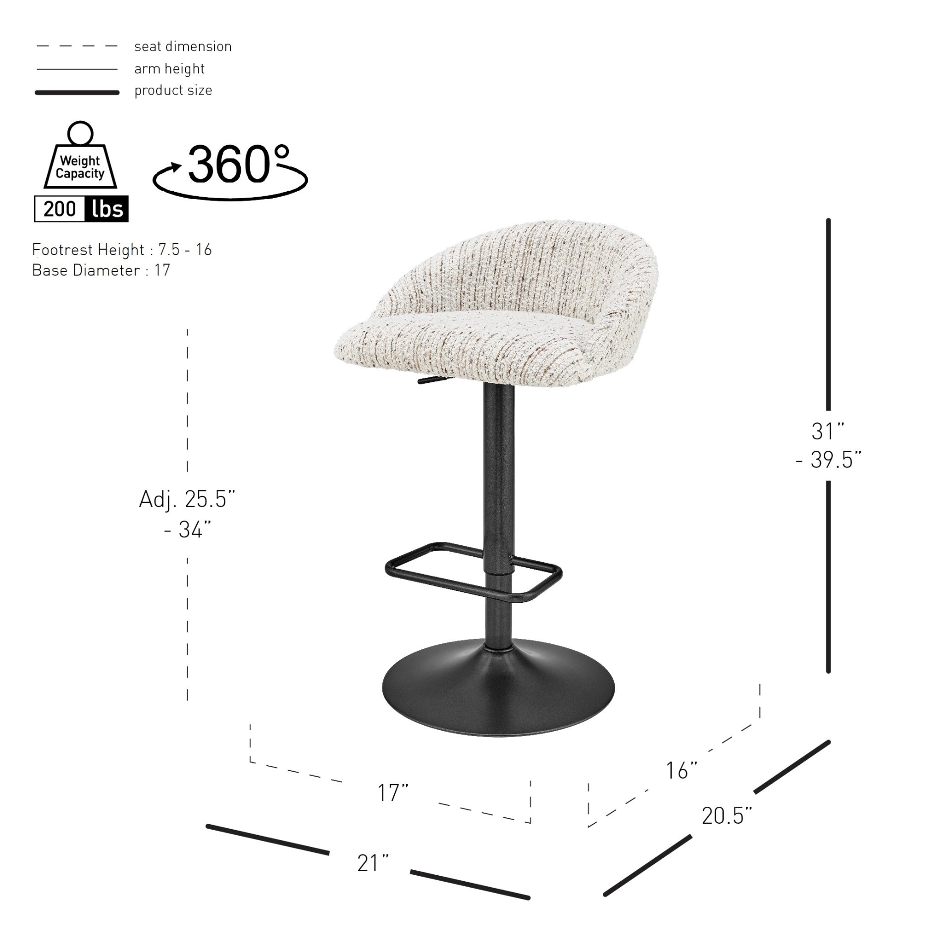 Jorrell Fabric Gaslift Swivel Bar Stool (Set of 2) - What A Room