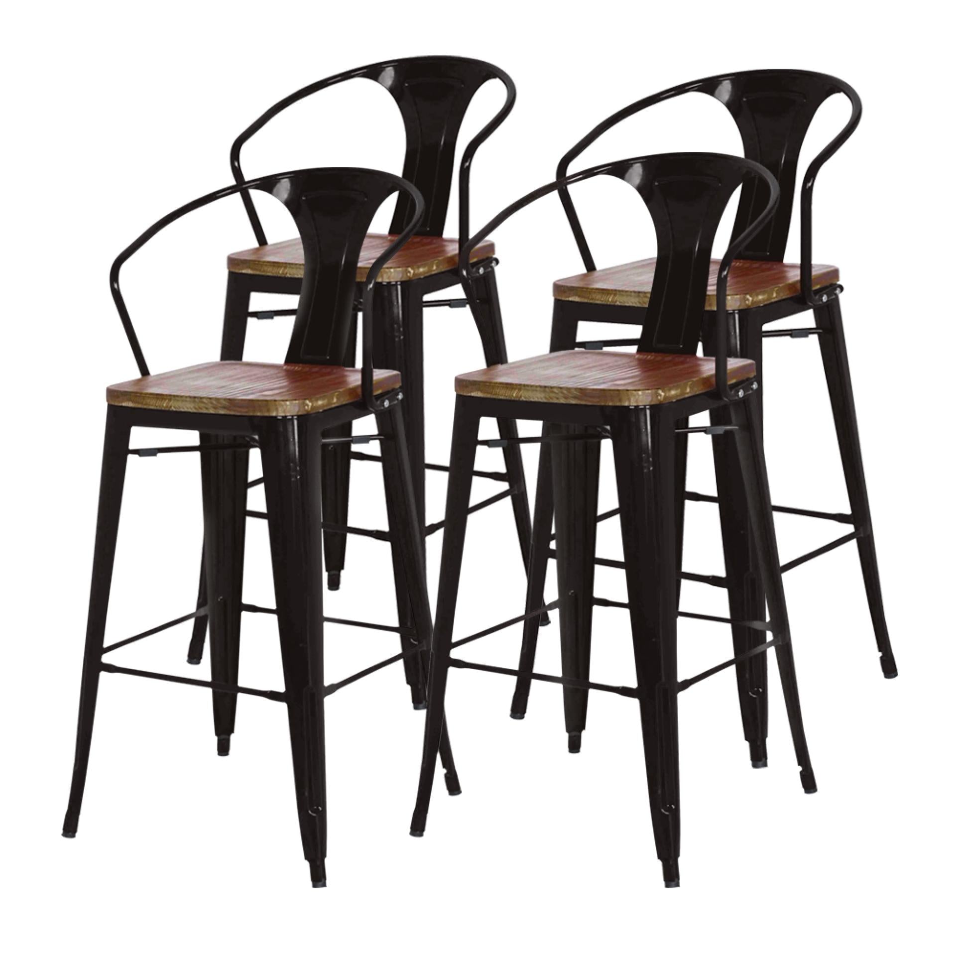 Metropolis Metal Stool Wood Seat - What A Room
