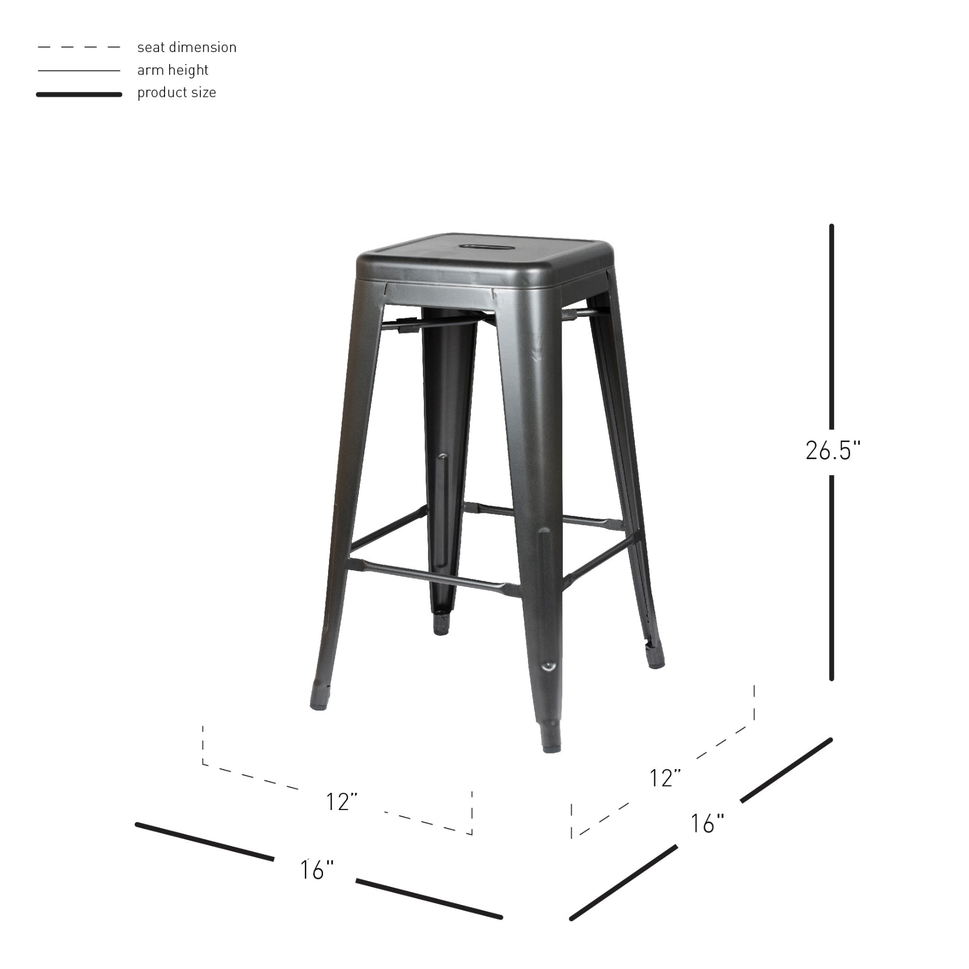 Metropolis Metal Backless Counter Stool (Set of 4) - What A Room