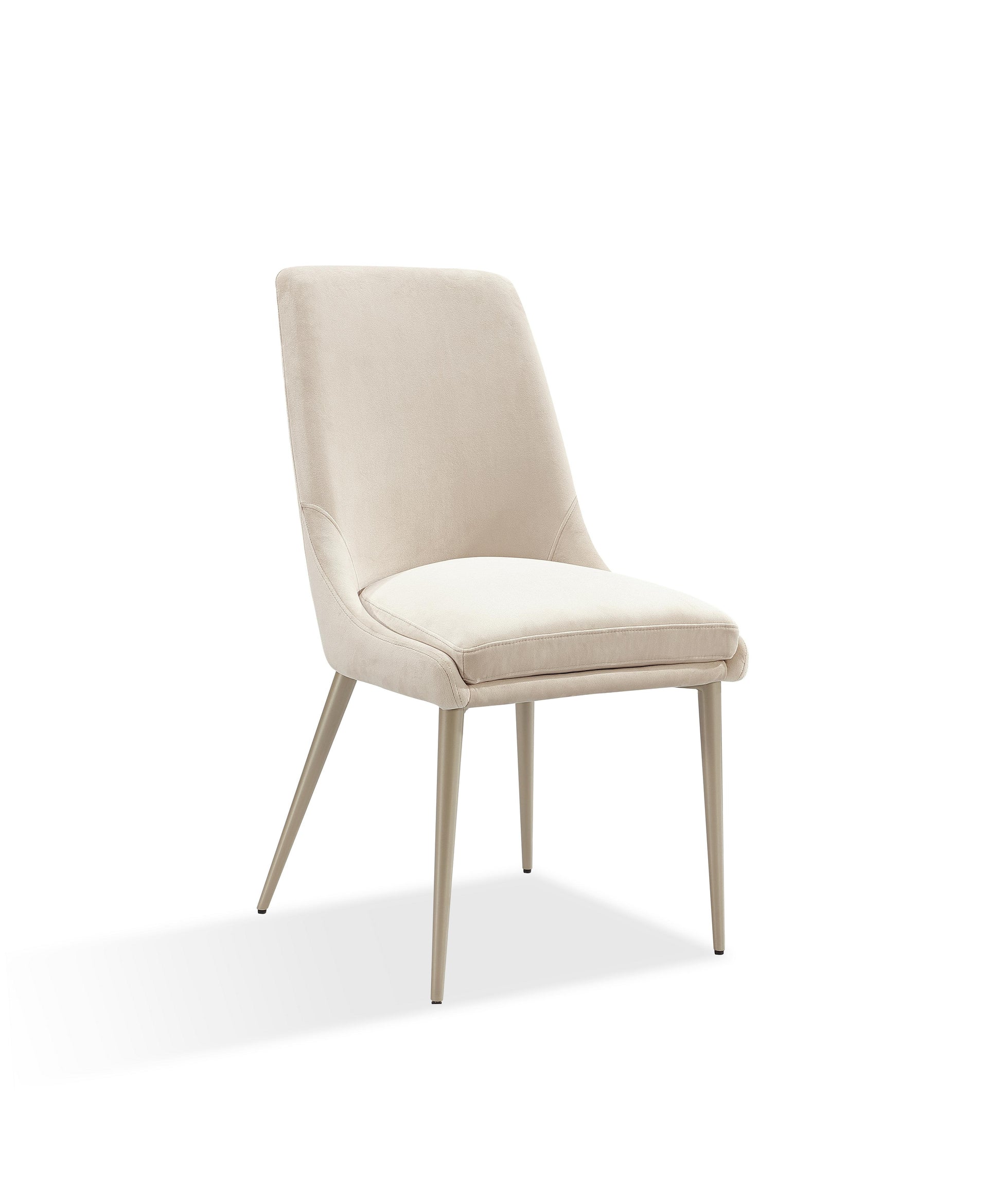 Winston Upholstered Metal Leg Dining Chair in Cream and Champagne (Set of 2) - What A Room