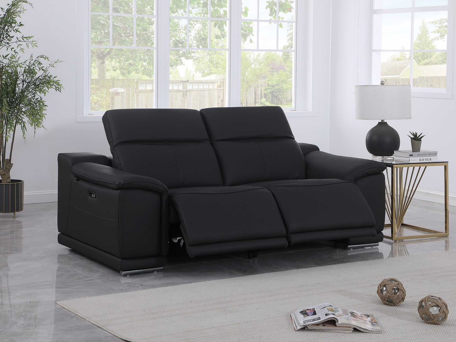 9762 DivanItalia Modular Power Reclining Sofa Top Grain Italian Leather Sets - What A Room