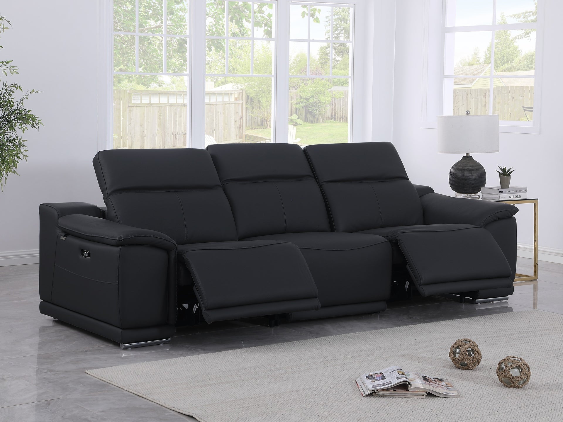 9762 DivanItalia Modular Power Reclining Sofa Top Grain Italian Leather Sets - What A Room