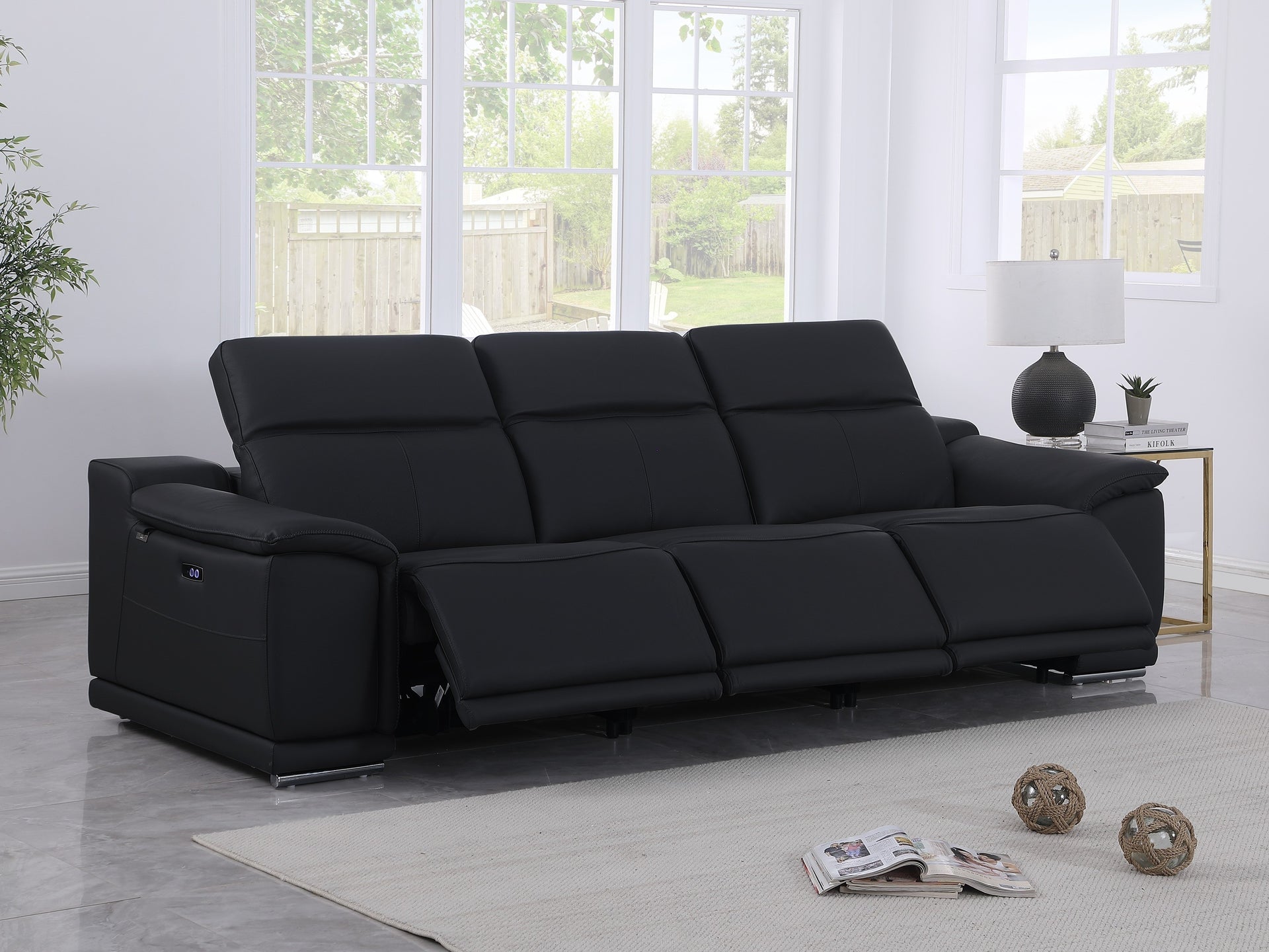 9762 DivanItalia Modular Power Reclining Sofa Top Grain Italian Leather Sets - What A Room