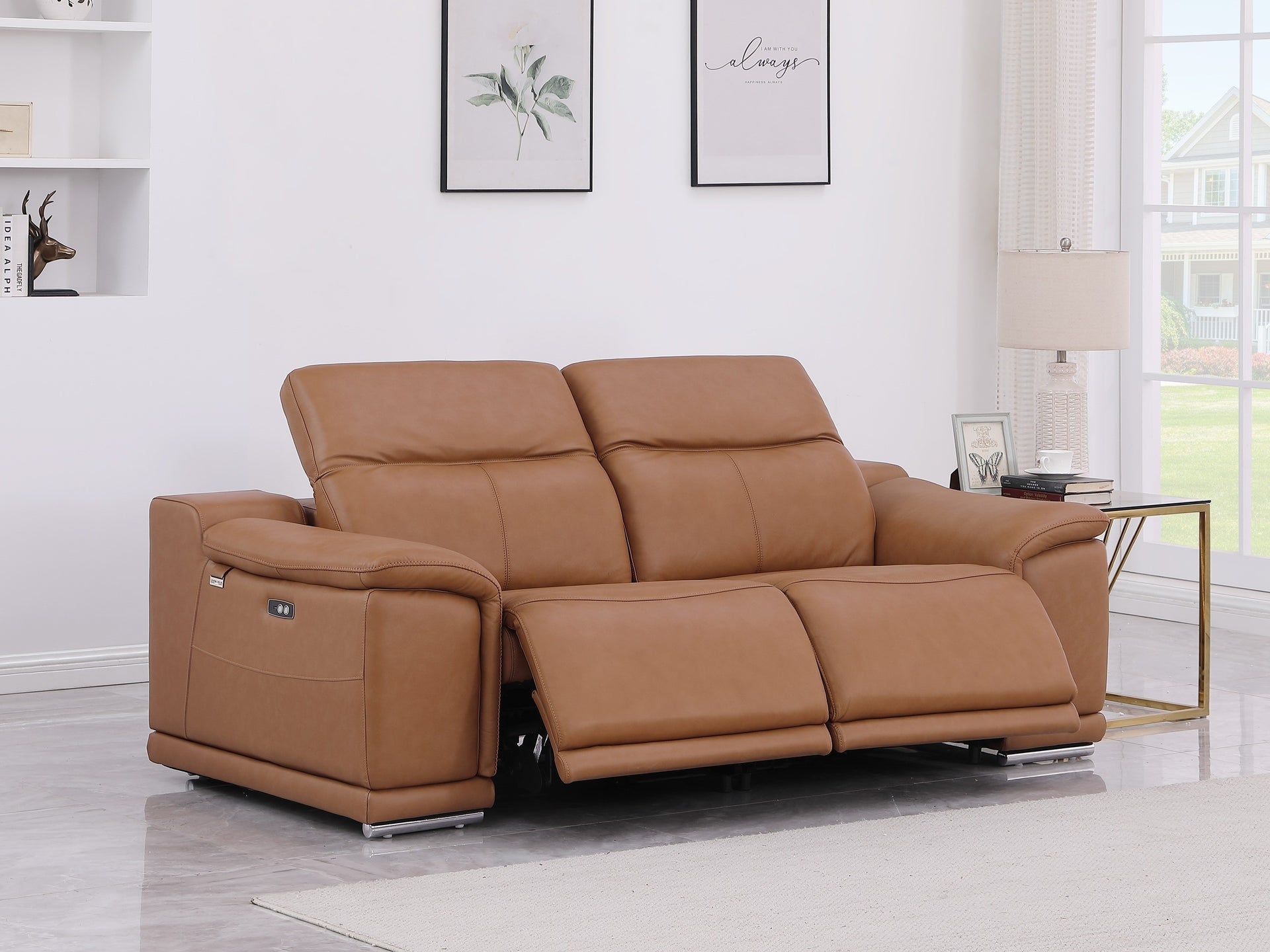 9762 DivanItalia Modular Power Reclining Sofa Top Grain Italian Leather Sets - What A Room