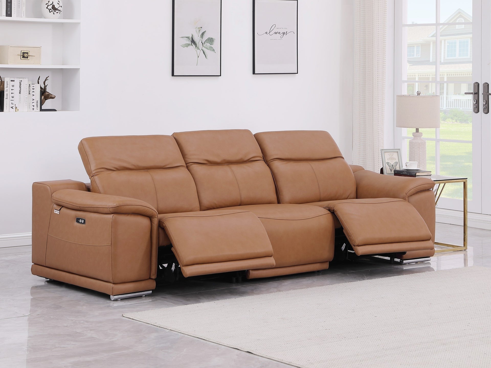 9762 DivanItalia Modular Power Reclining Sofa Top Grain Italian Leather Sets - What A Room