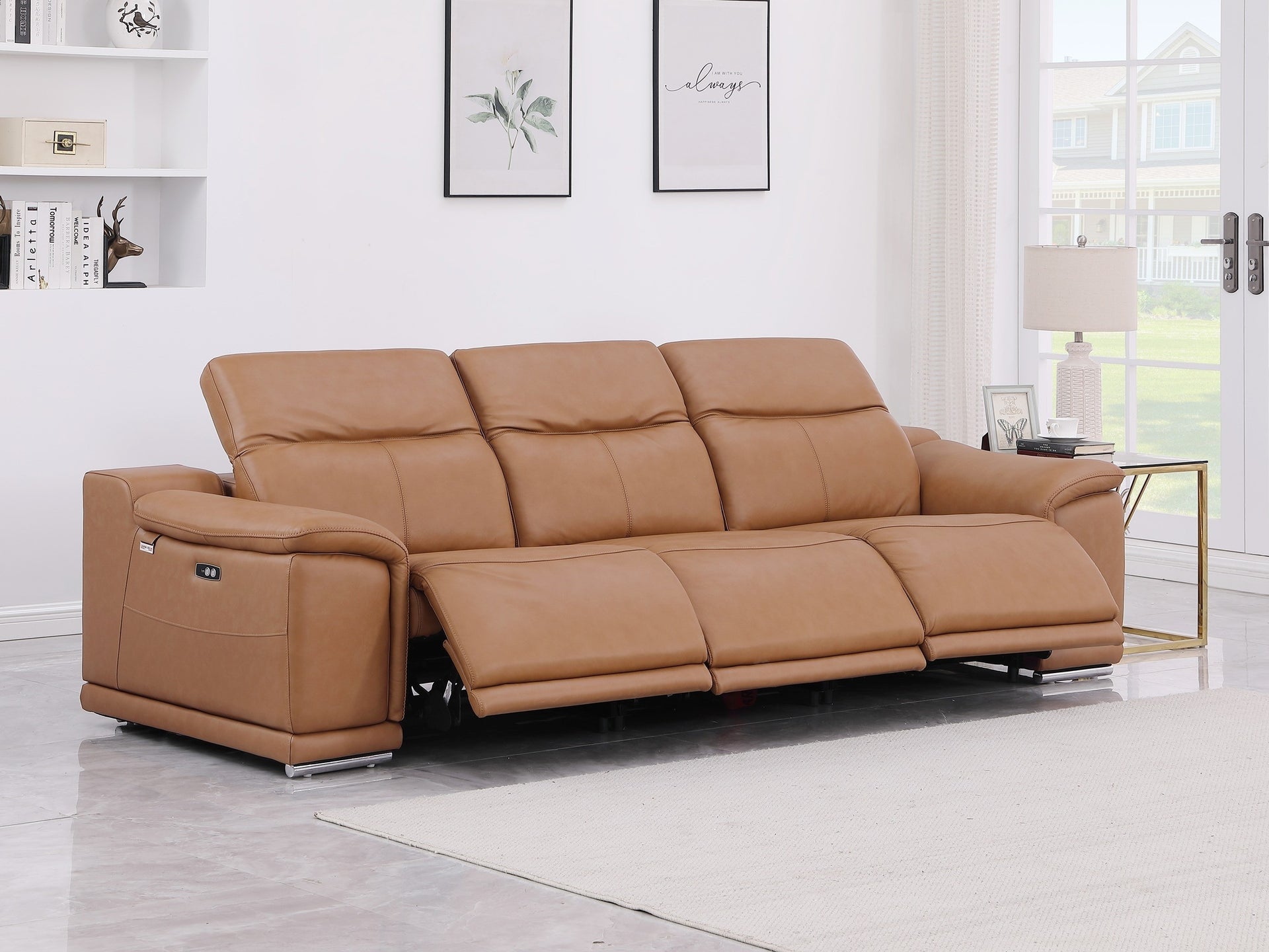 9762 DivanItalia Modular Power Reclining Sofa Top Grain Italian Leather Sets - What A Room