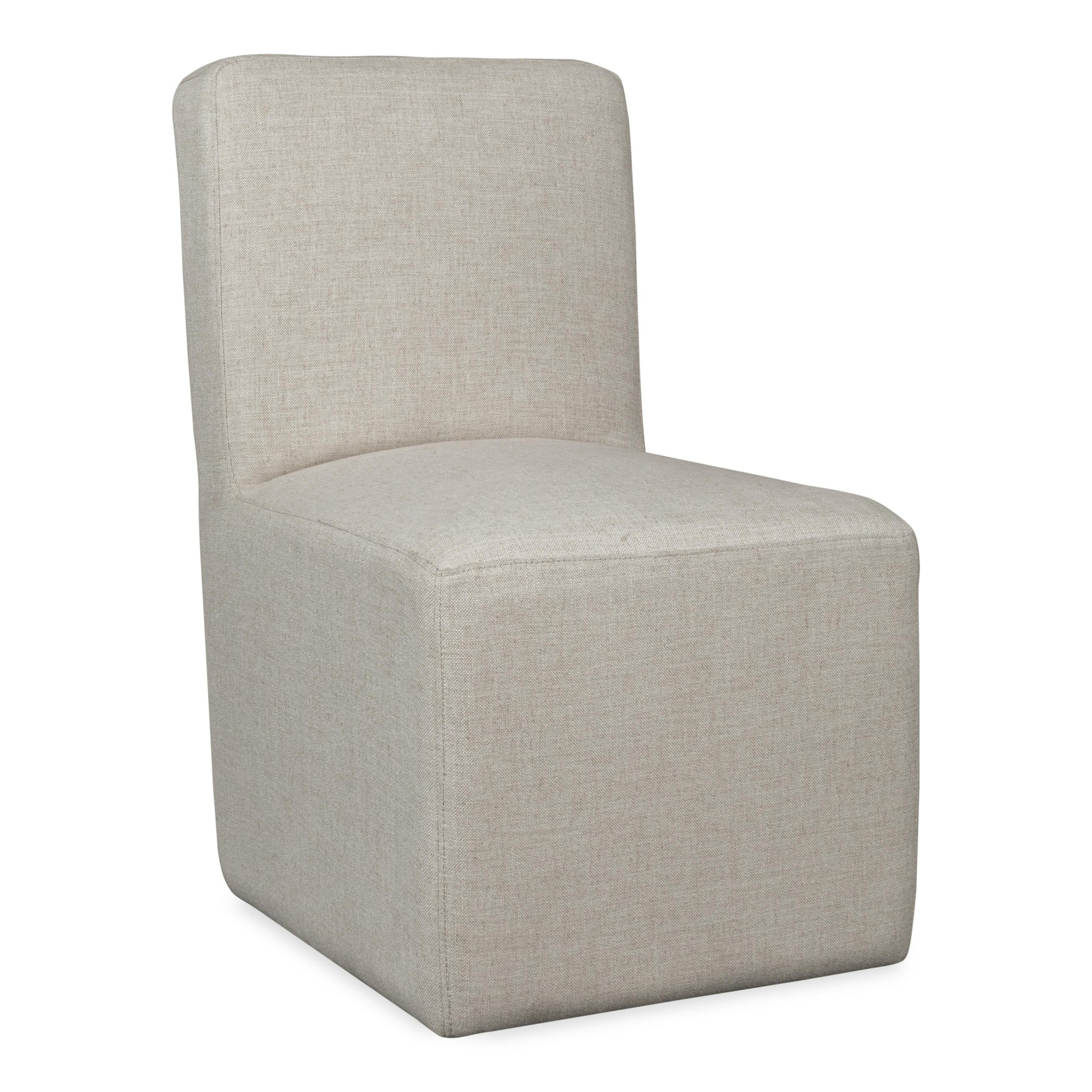 Liv Fully Upholstered Dining Chair in Natural Linen (Set of 2) - What A Room