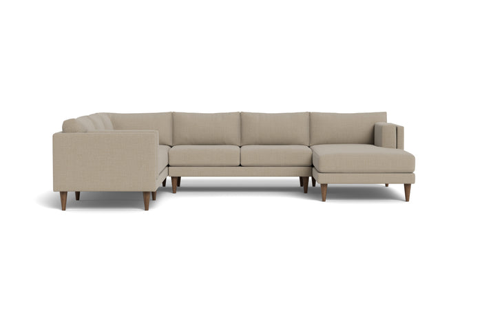 Davis U Sectional with Chaise Sofa in Contessa Khaki