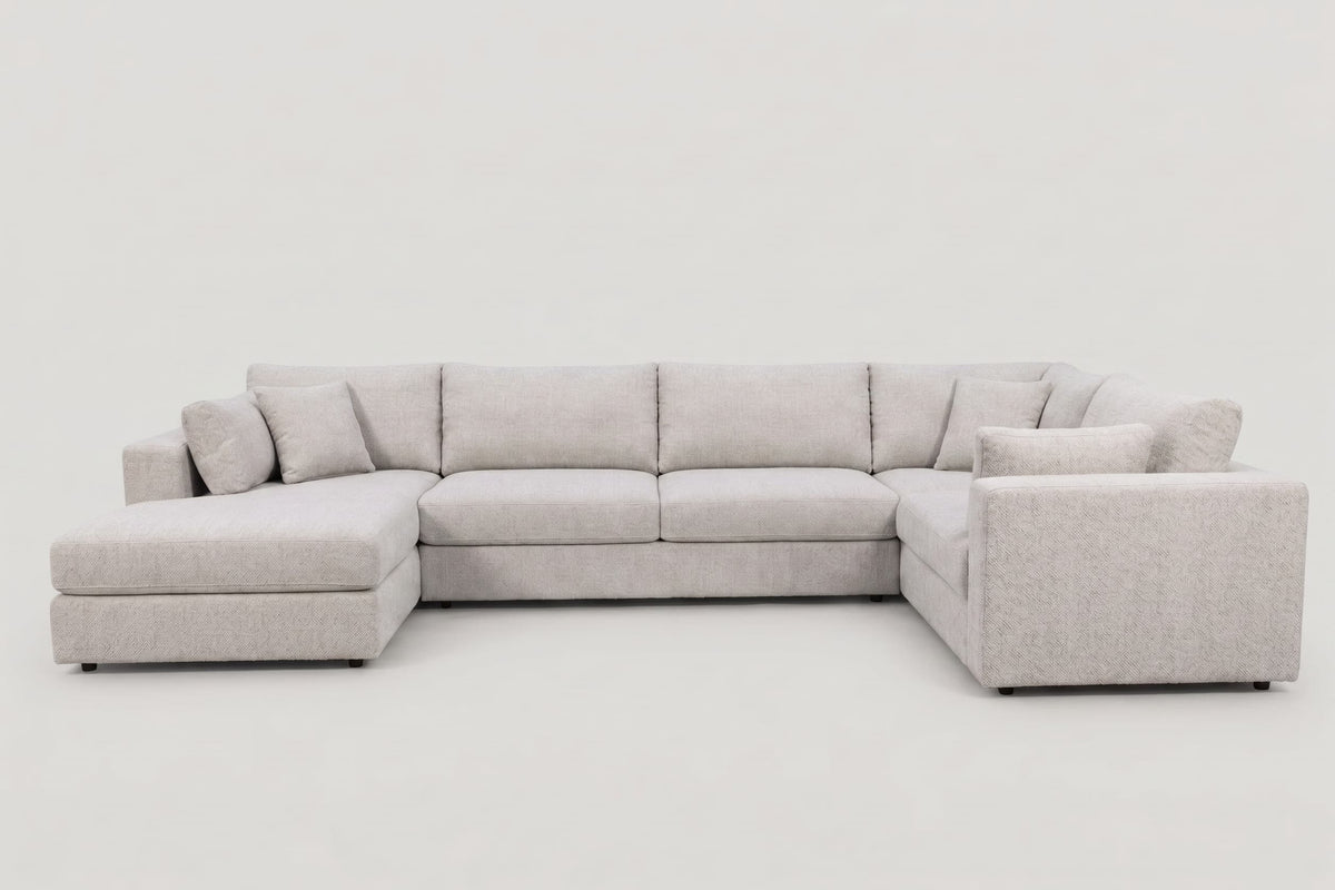 Daphne- U sectional in Elliot Oyster on Clearance
