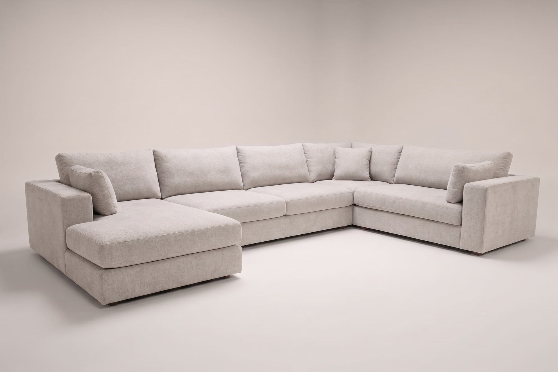 Daphne- U sectional in Elliot Oyster on Clearance