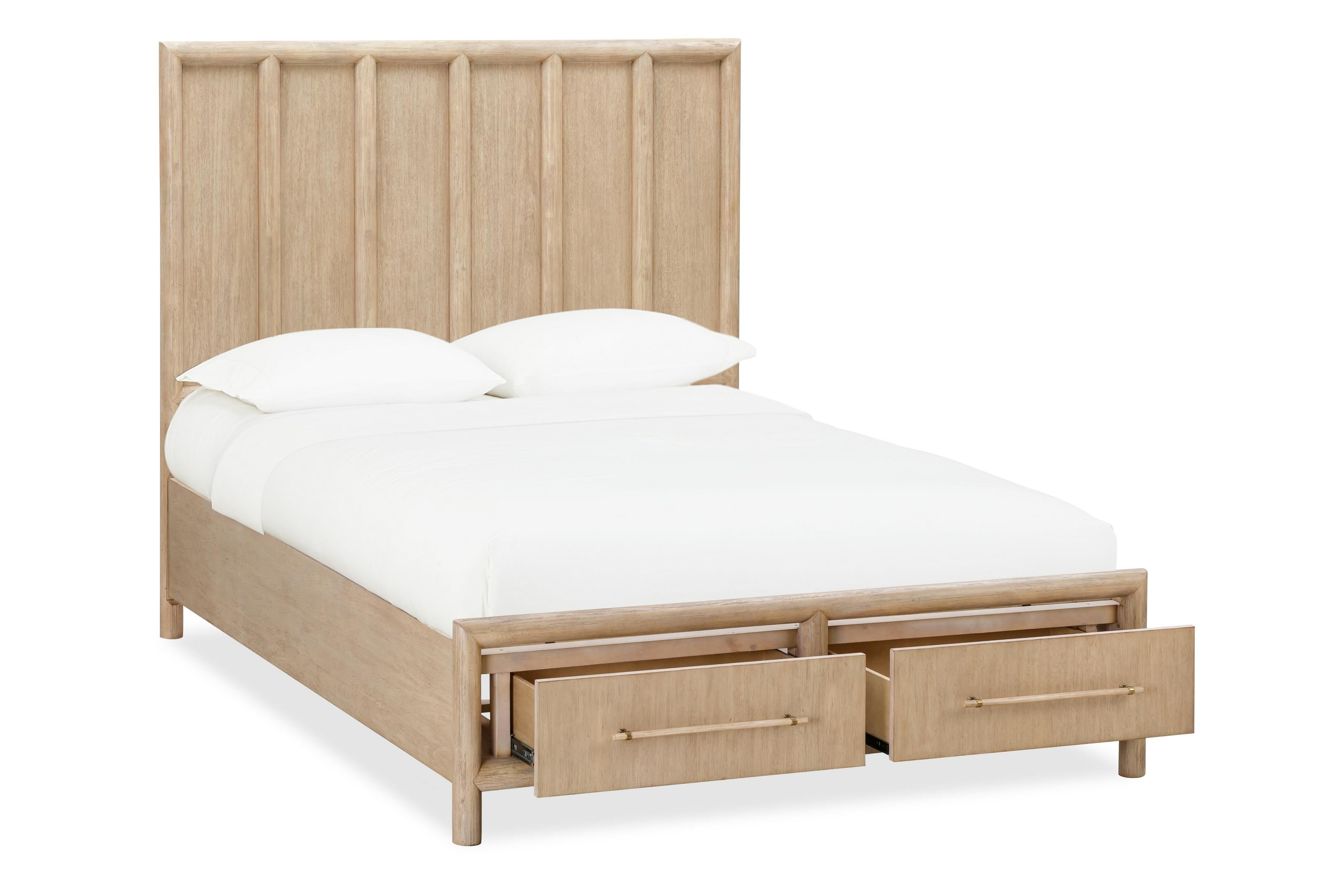 Dorsey Wooden Two Drawer Storage Bed in Granola - What A Room