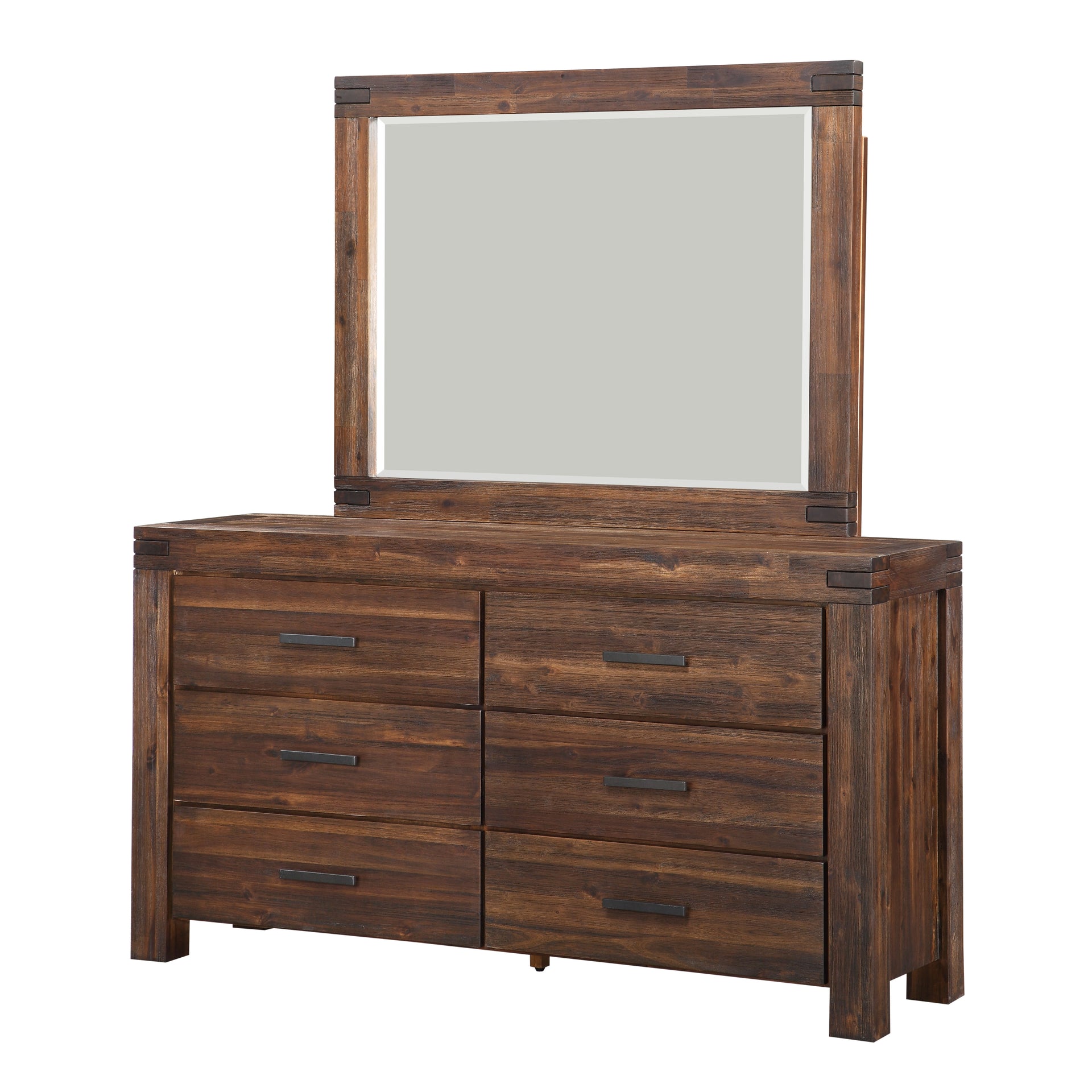 Meadow Six Drawer Solid Wood Dresser in Brick Brown - What A Room