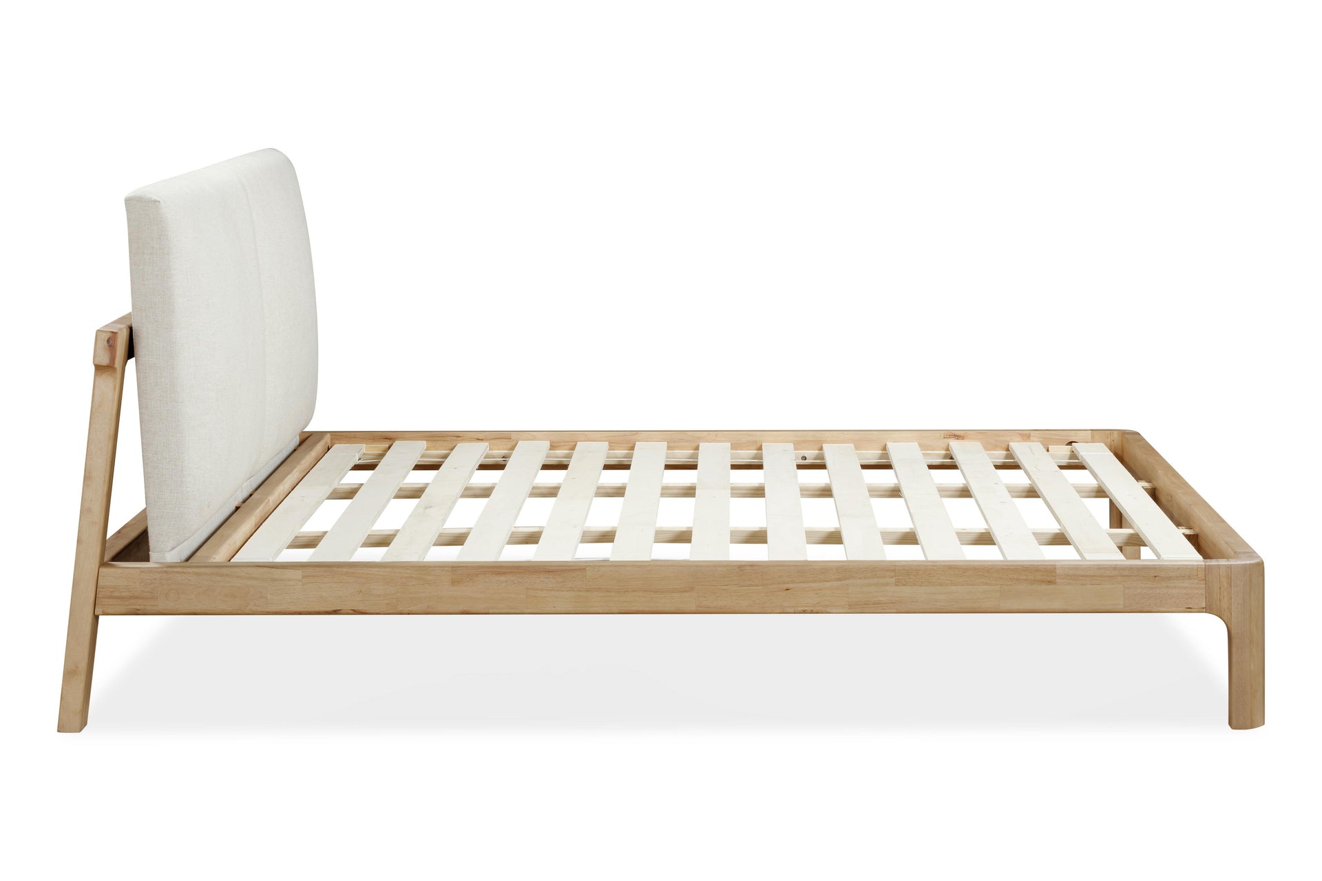Furano Upholstered Two Cushion Platform Bed in Ginger and Natural Linen - What A Room