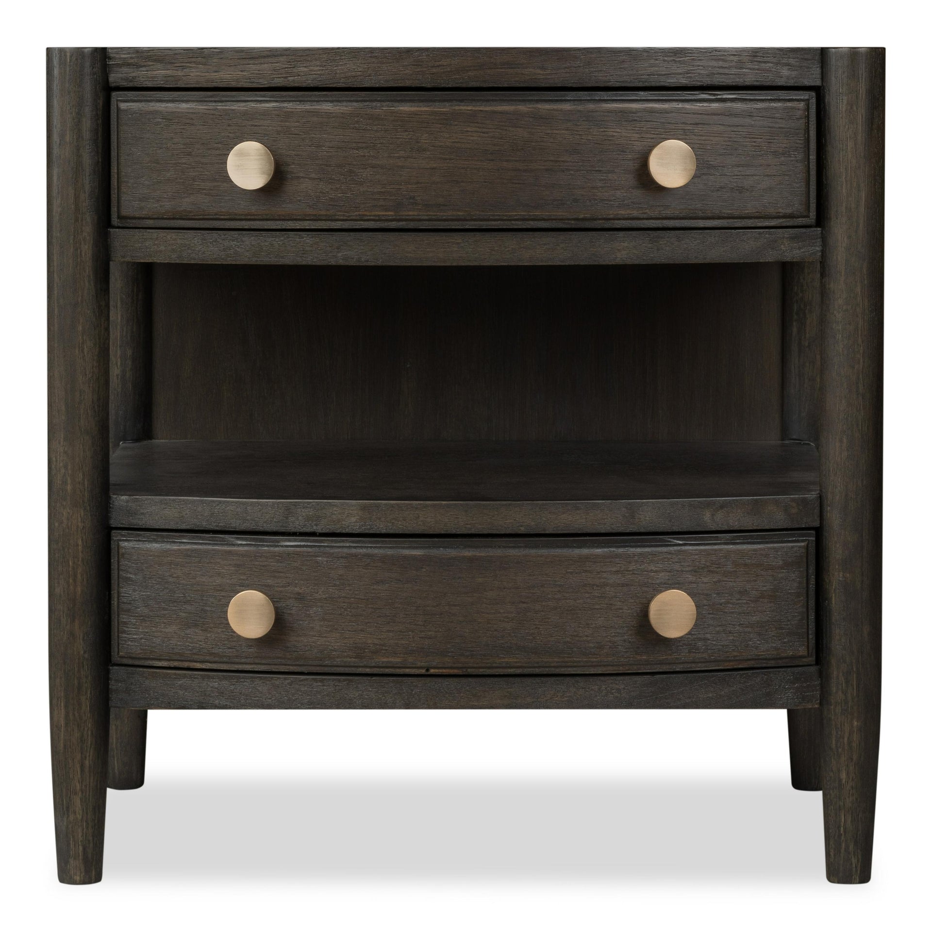 Rockport Two Drawer One Shelf Oak Wood Nightstand in Yin - What A Room