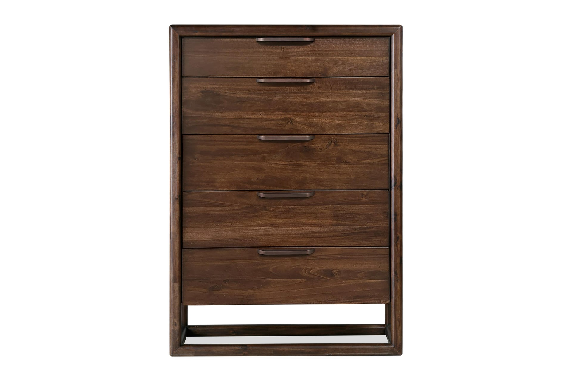 Sol Five Drawer Acacia Wood Chest in Brown Spice - What A Room