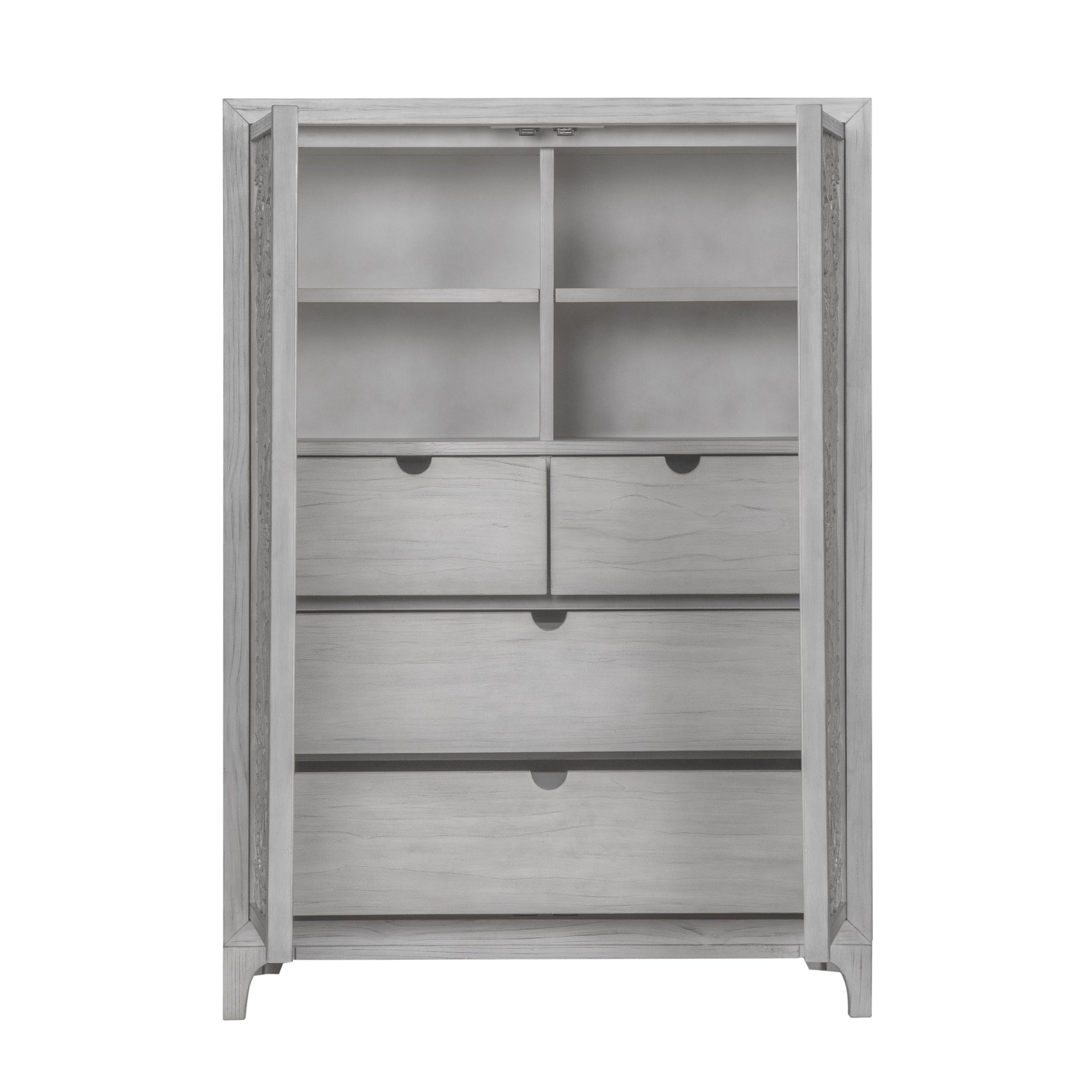 Boho Chic Wardrobe Chest in Washed White - What A Room