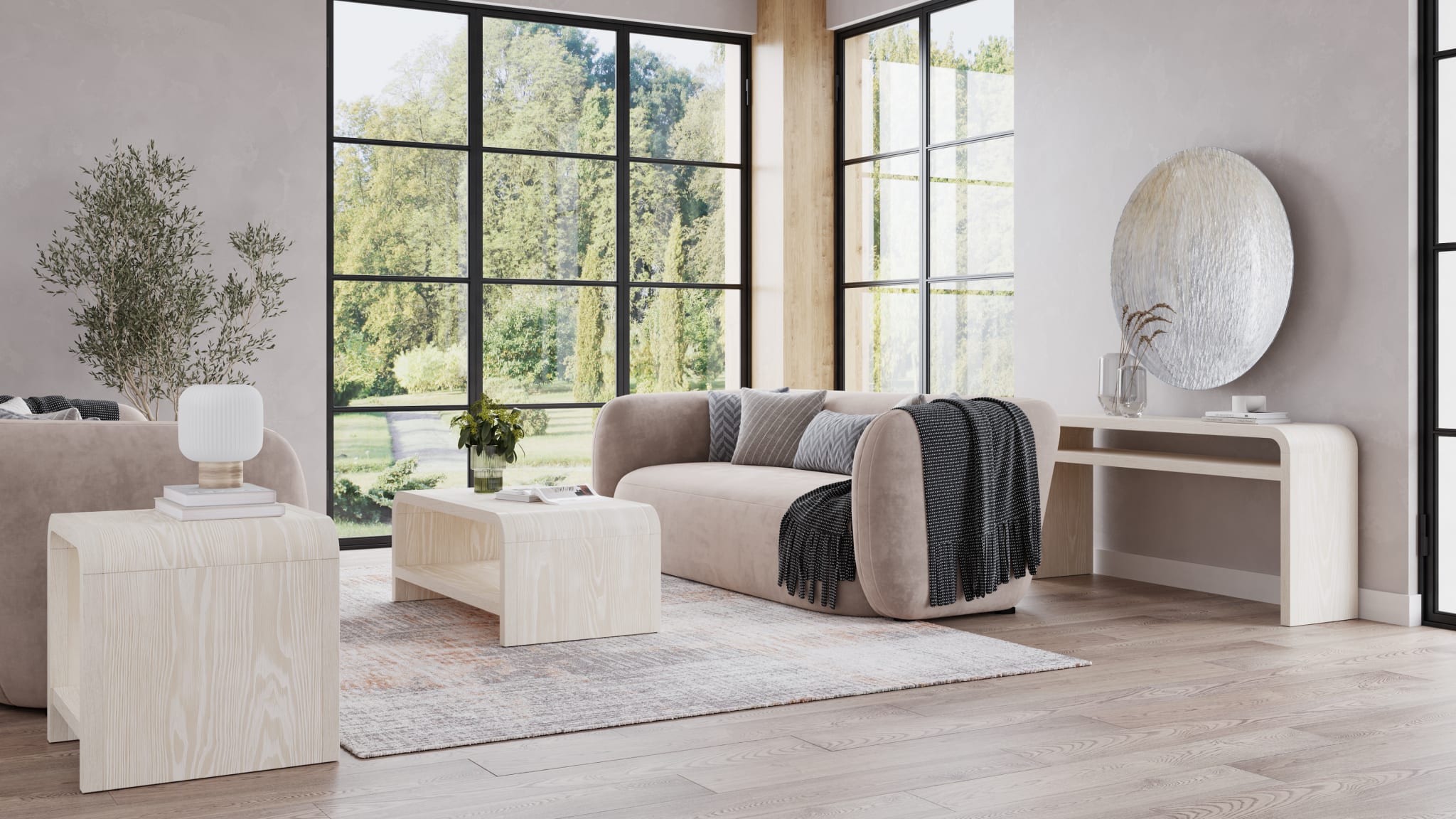 Drake Ash Wood Console Table in Sugar - What A Room