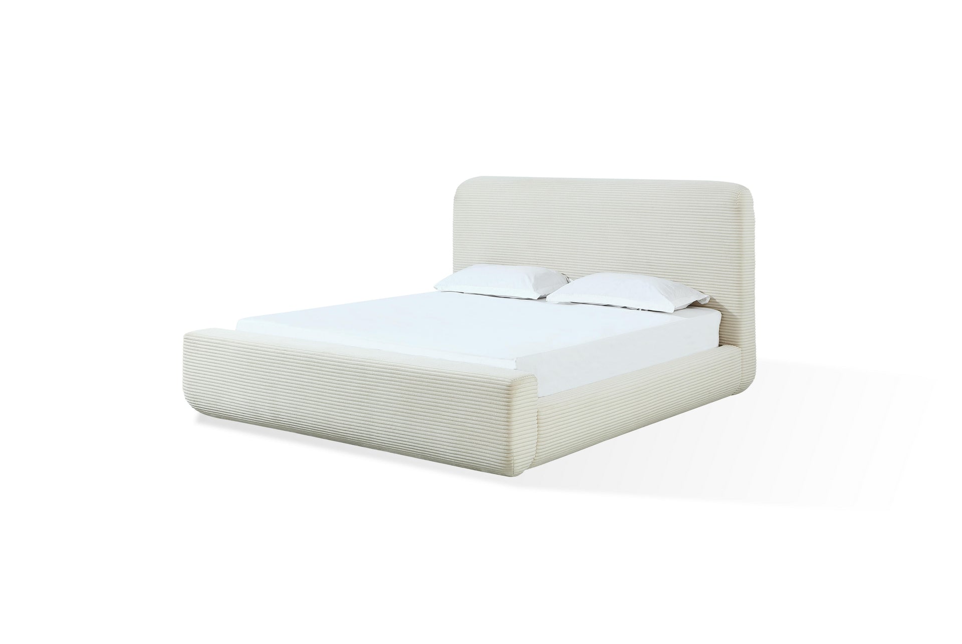 Wisteria Upholstered Platform Bed in Frosty Corduroy - What A Room