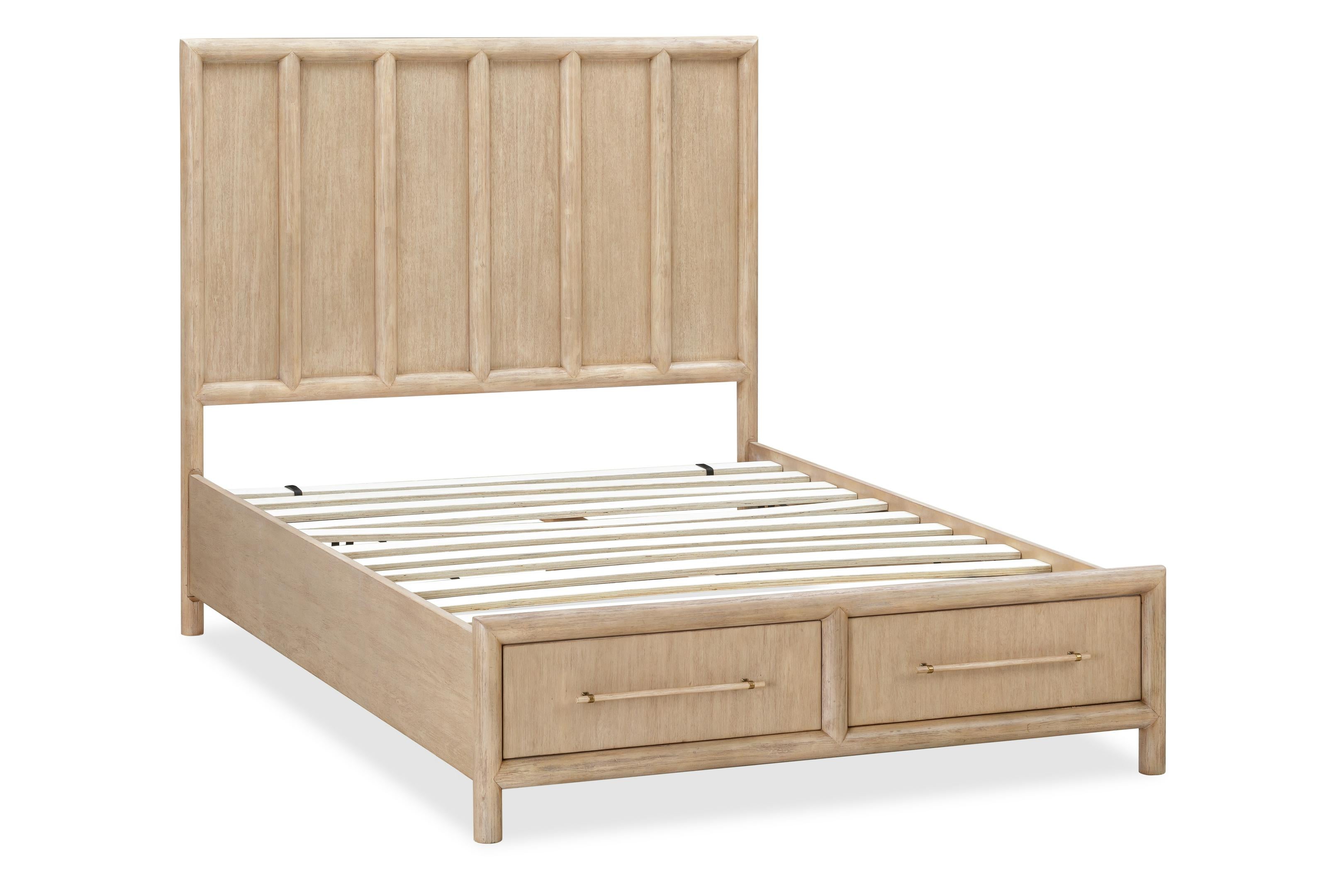 Dorsey Wooden Two Drawer Storage Bed in Granola - What A Room