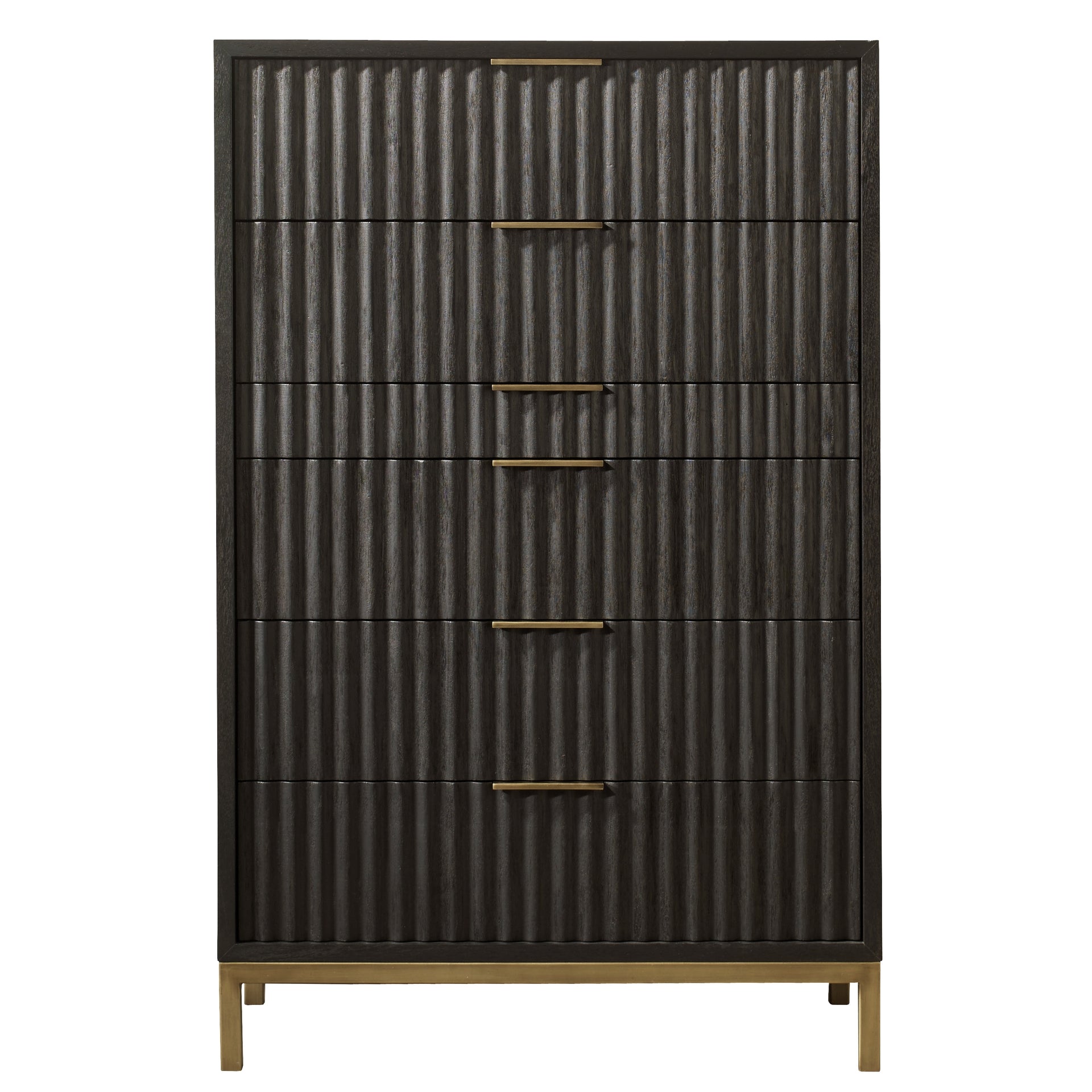 Kentfield Solid Wood Six Drawer Cheset in Black Drifted Oak - What A Room