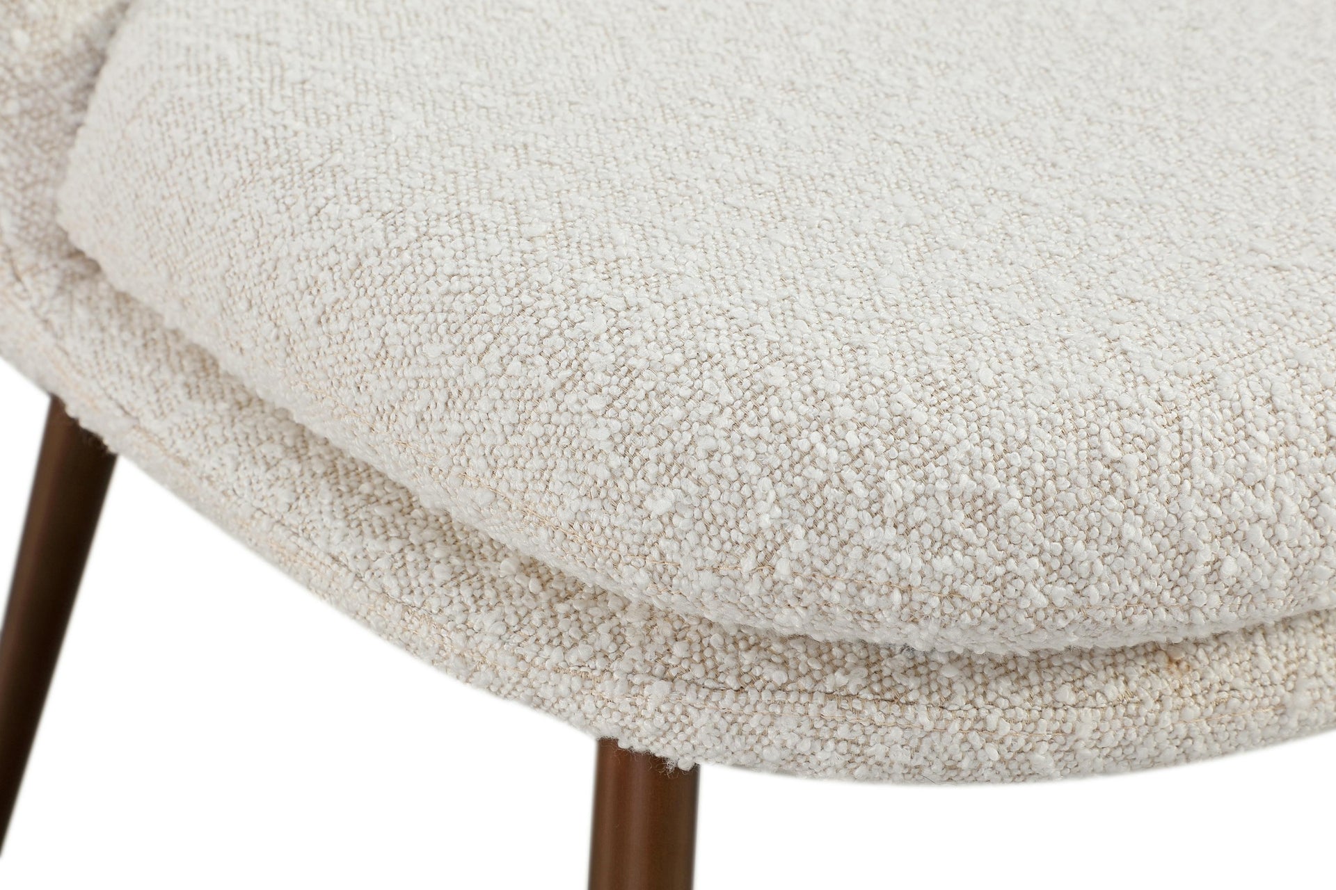 Wyatt Upholstered Dining Chair in Ricotta Boucle and Bronze Metal (Set of 2) - What A Room