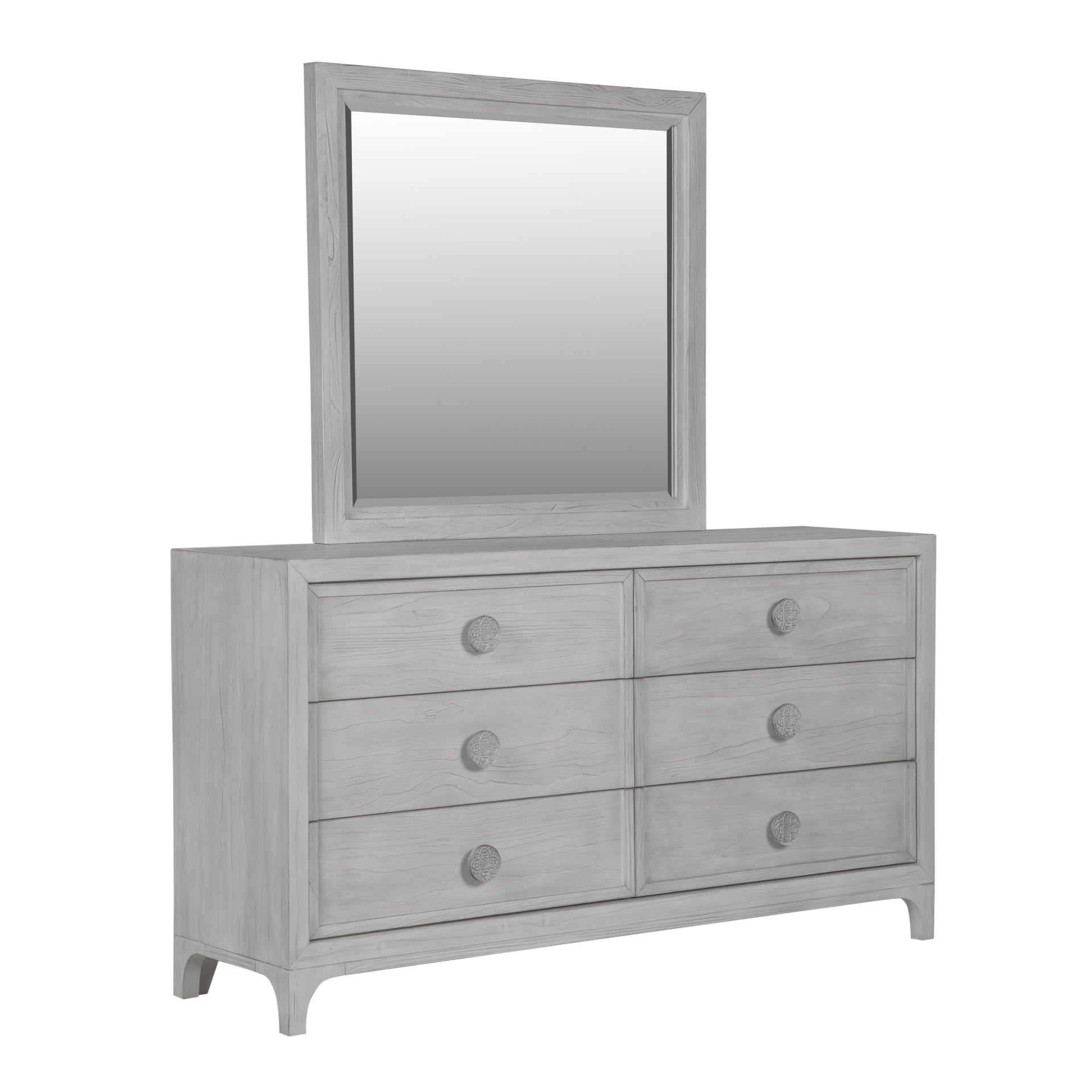 Boho Chic Six-Drawer Dresser in Washed White - What A Room