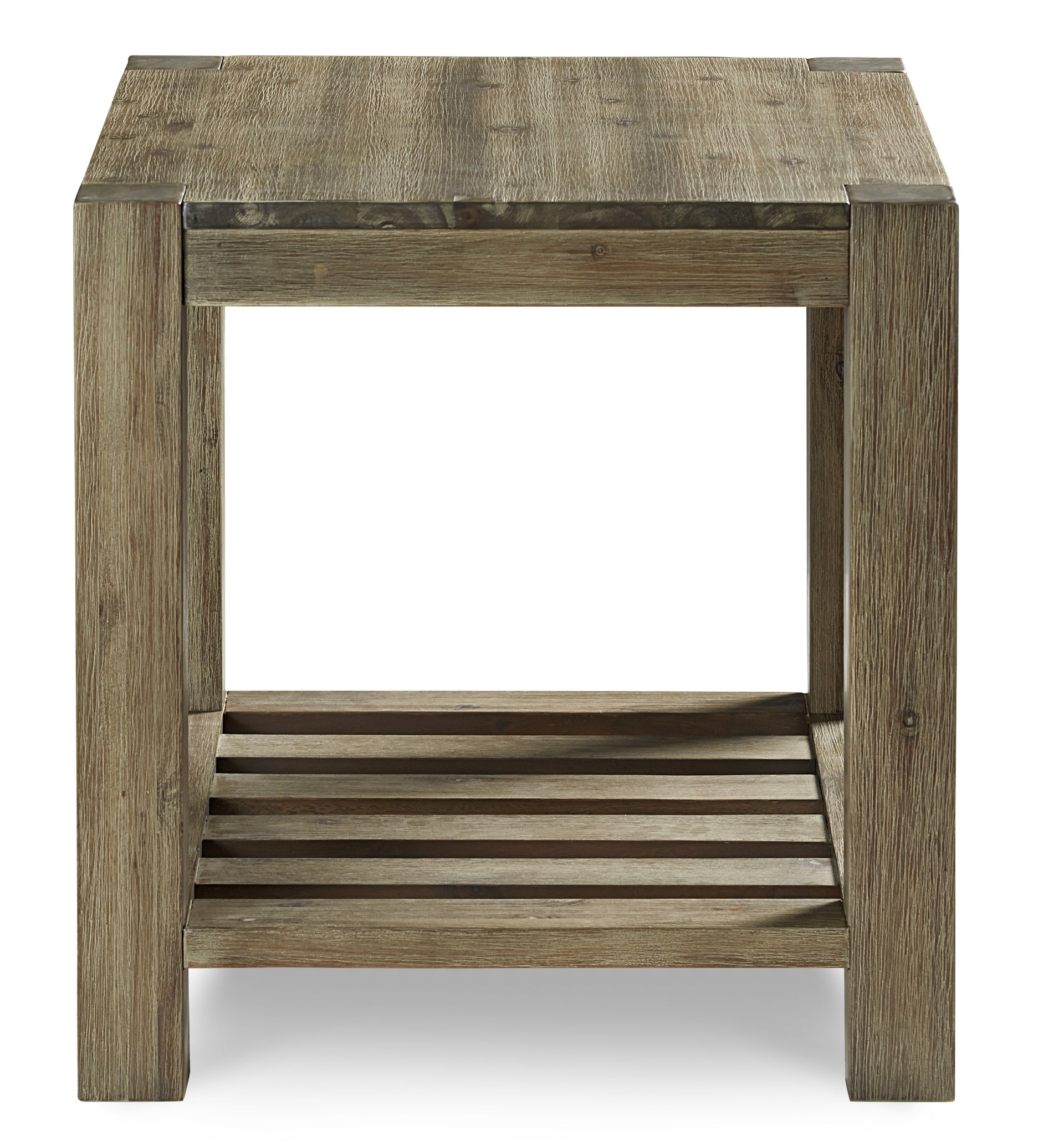 Canyon Solid Wood Rectangular End Table in Washed Grey - What A Room