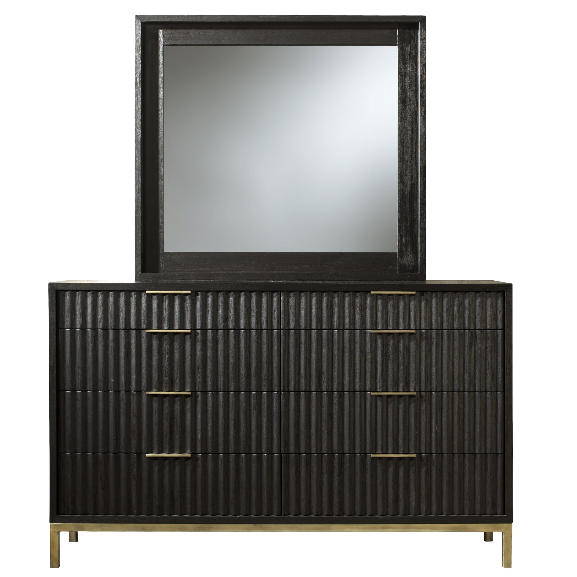 Kentifield Solid Wood Eight Drawer Dresser in Black Drifted Oak - What A Room