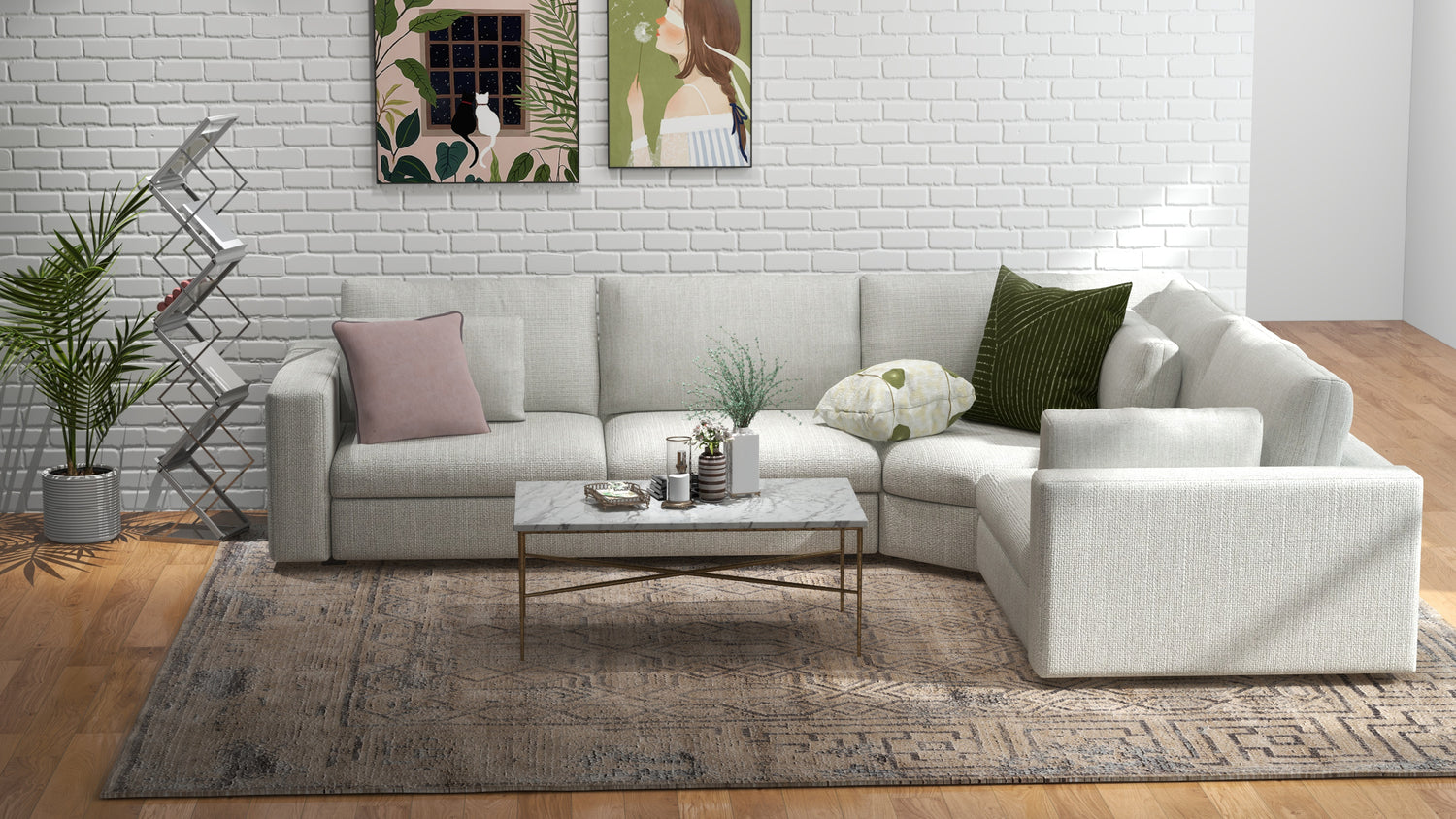 Daphne Extra Deep Large Sectional with Plush Cloud Corner Wedge