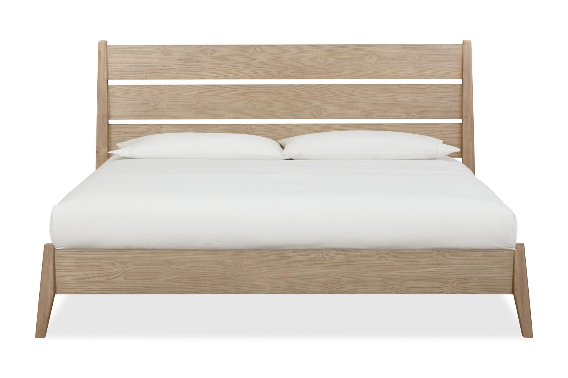 Sumire Slatted Ash Wood Platform Bed in Ginger - What A Room
