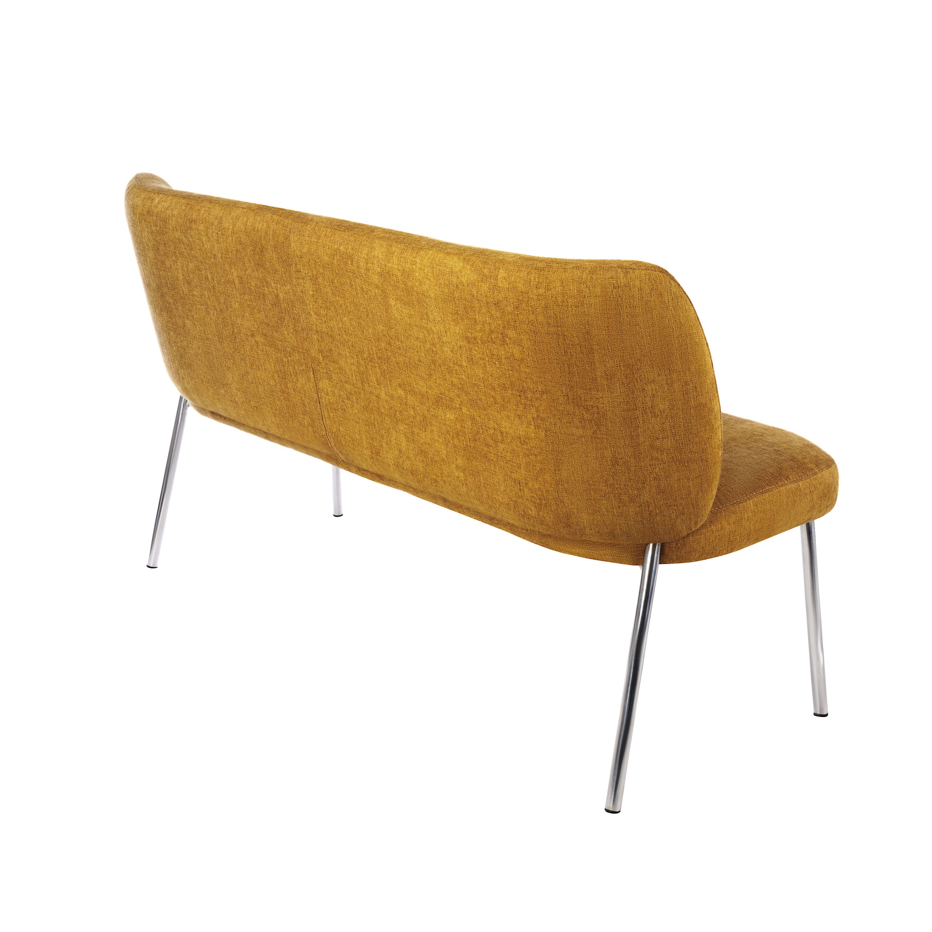 Fomo Chenille-upholstered Stainless Steel Base Settee in Pineapple - What A Room