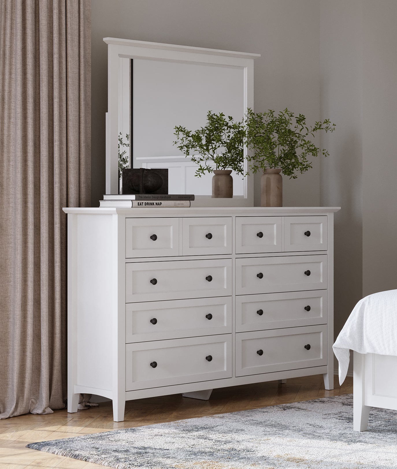 Grace Eight Drawer Dresser in Snowfall White - What A Room