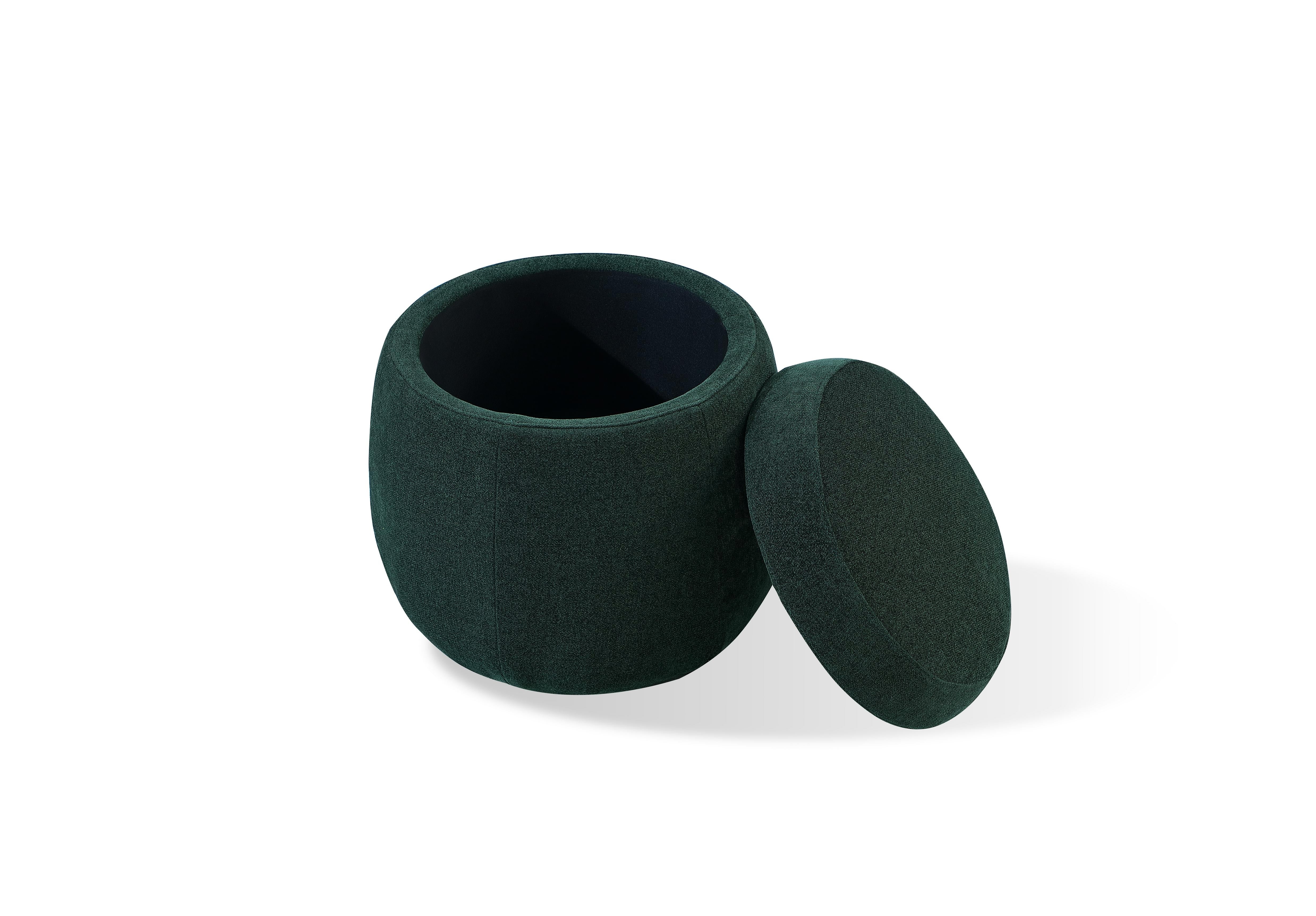Flex Upholstered Ottoman in Emerald Chenille - What A Room