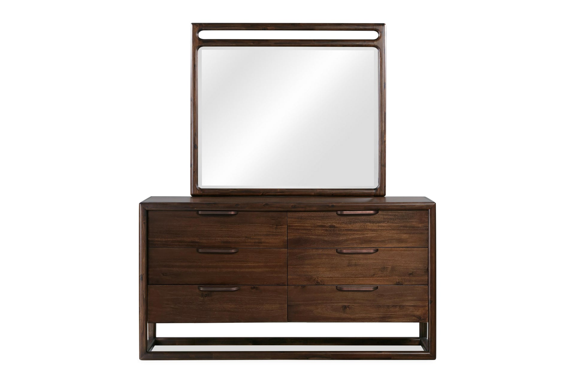 Sol Beveled Glass Wall or Dresser Mirror in Brown Spice - What A Room