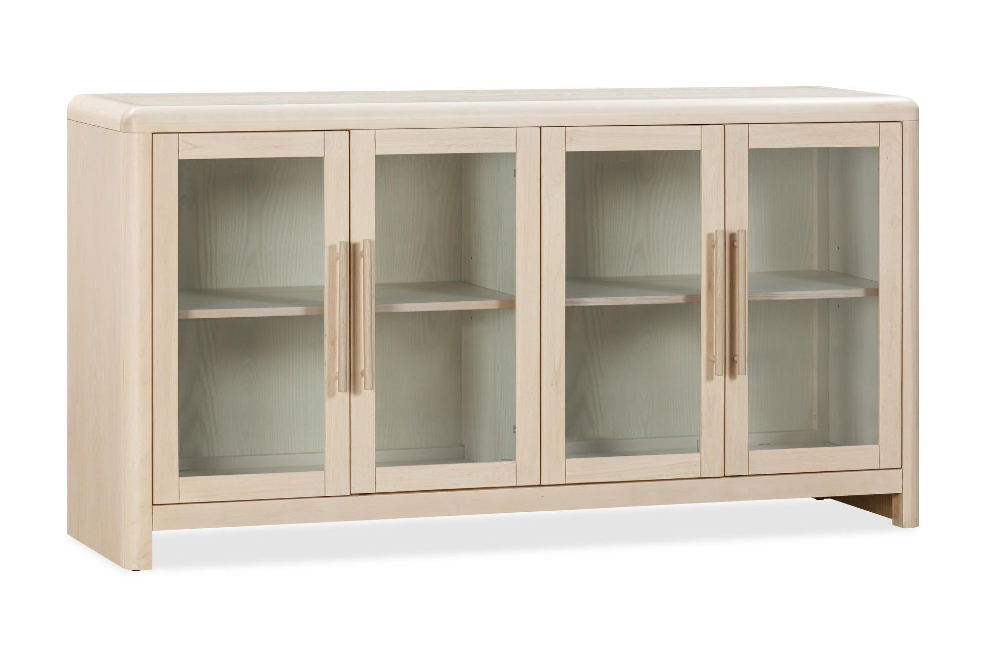Liv Glass Door Ash Wood Sideboard in White Sand - What A Room