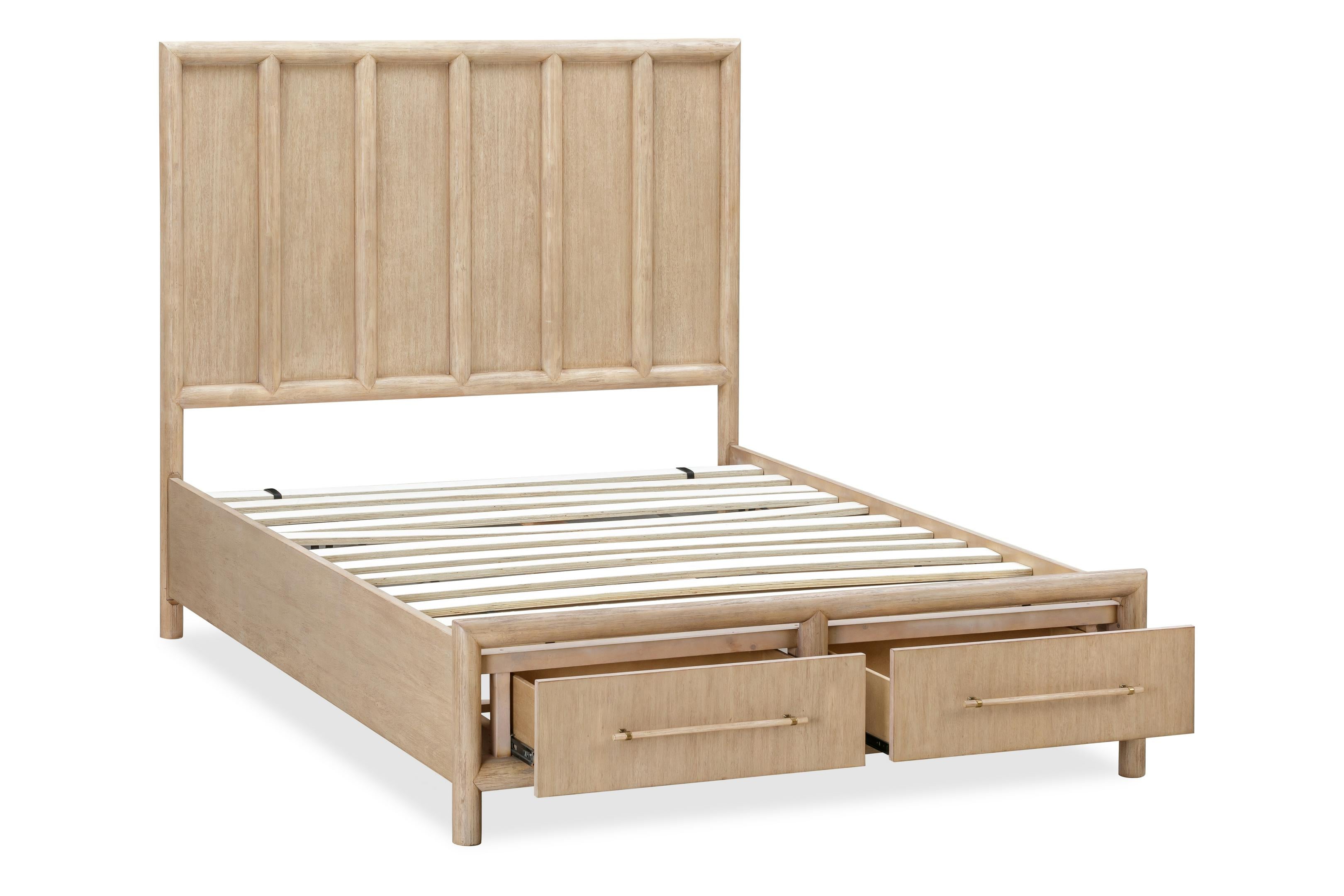 Dorsey Wooden Two Drawer Storage Bed in Granola - What A Room