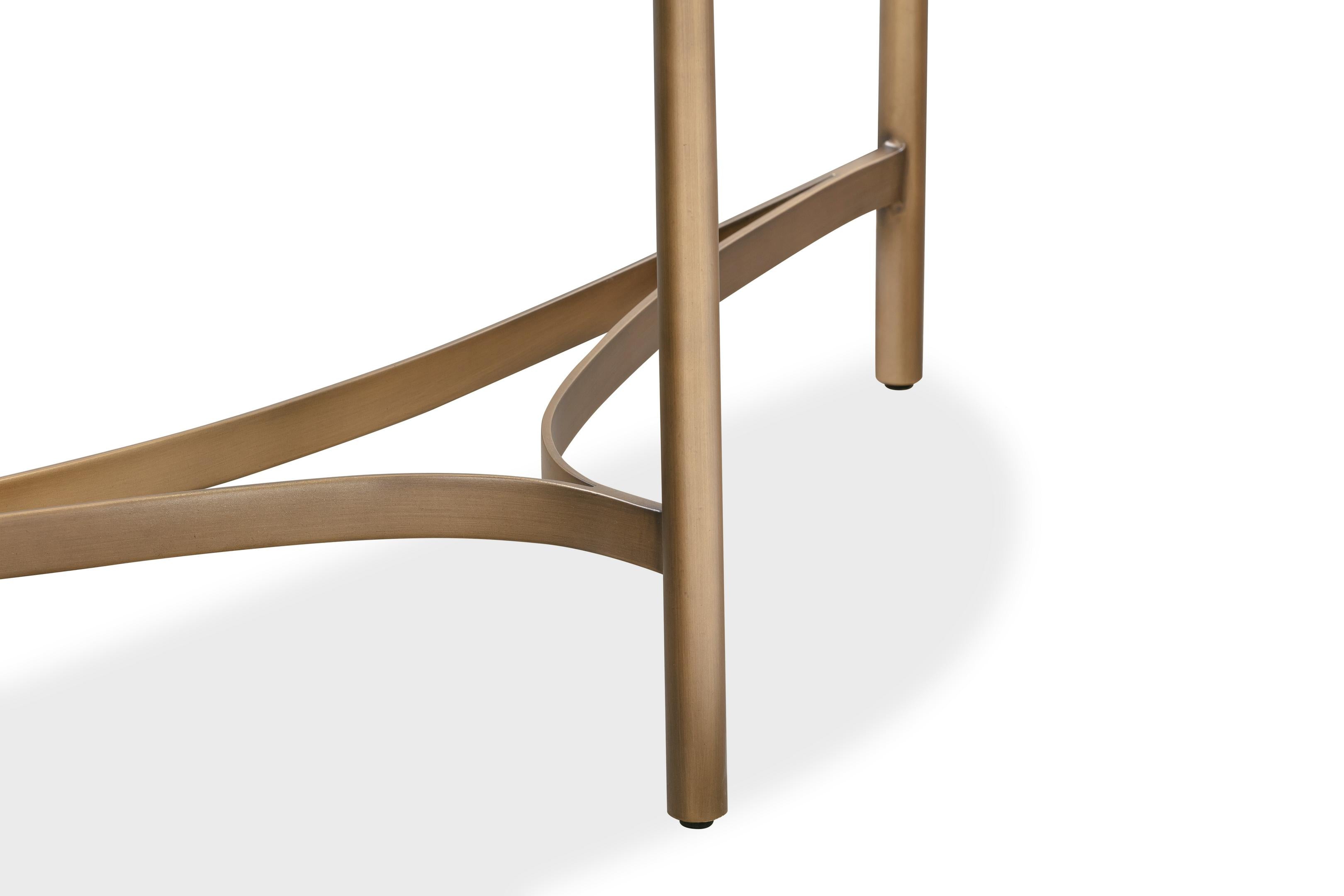 Lyon Semi-circular White Concrete and Metal Console Table - What A Room