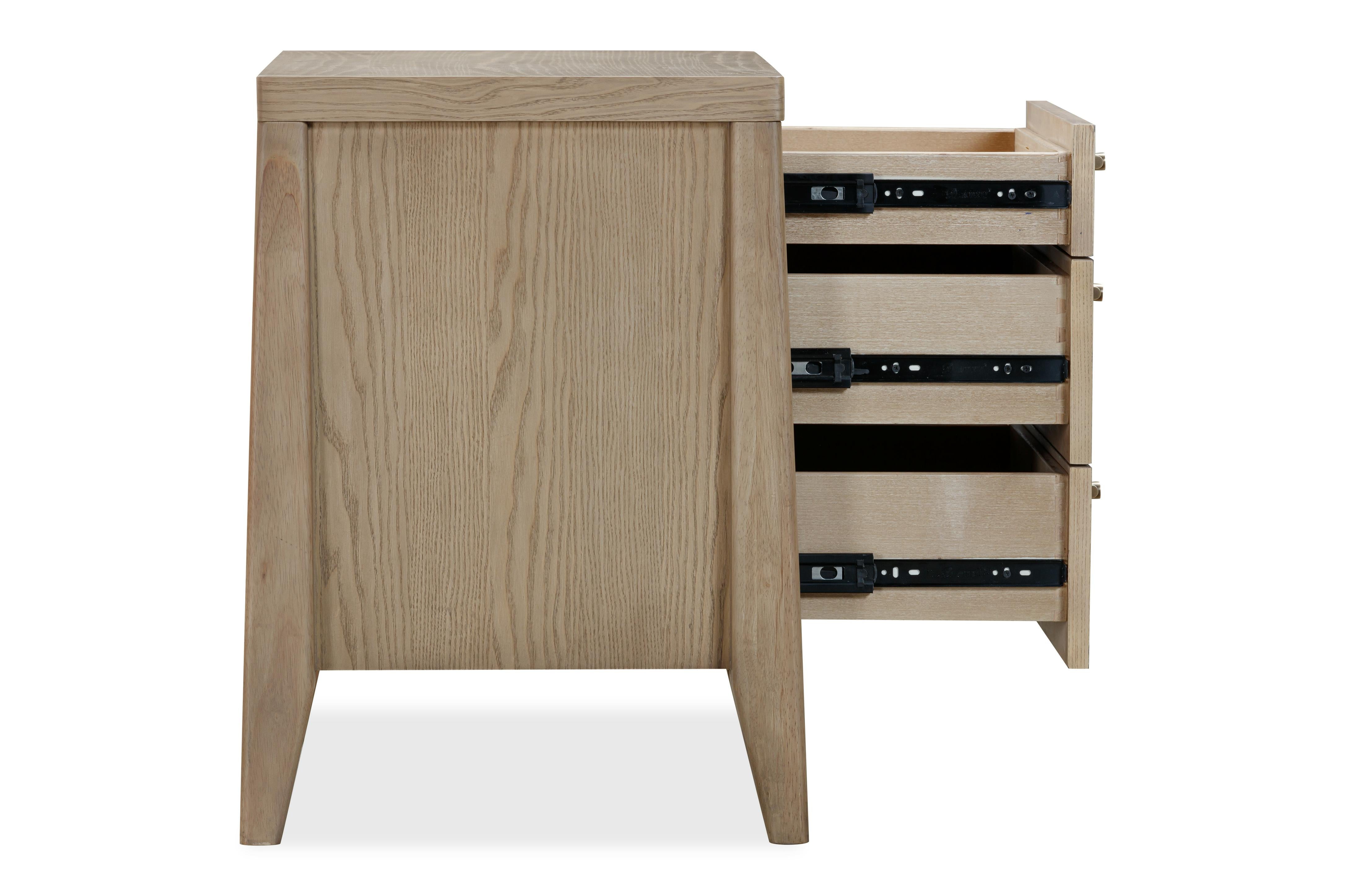 Sumire Three Drawer Ash Wood Nightstand in Ginger - What A Room