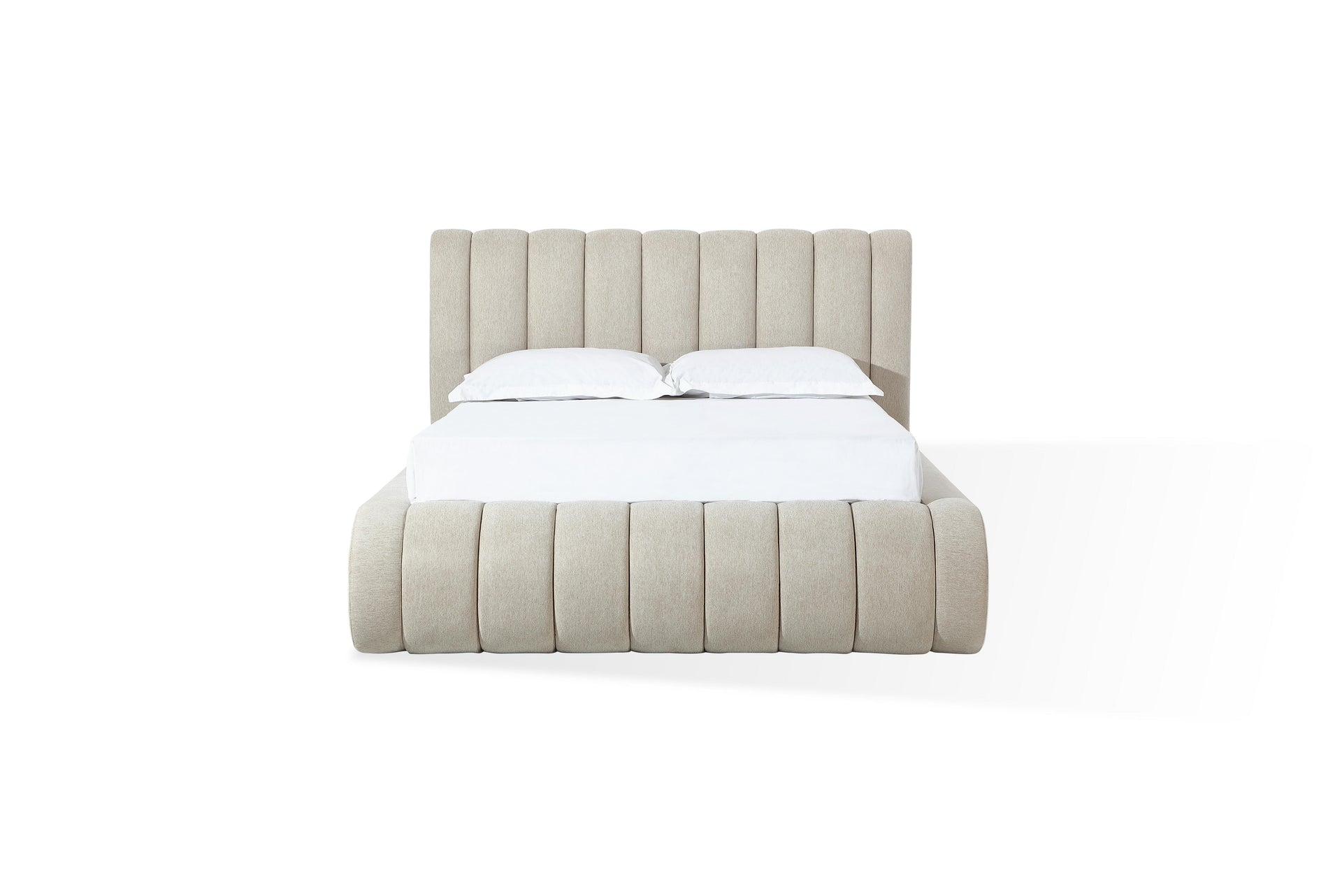Savage Maximalist Upholstered Bed in Sandy Chenille - What A Room