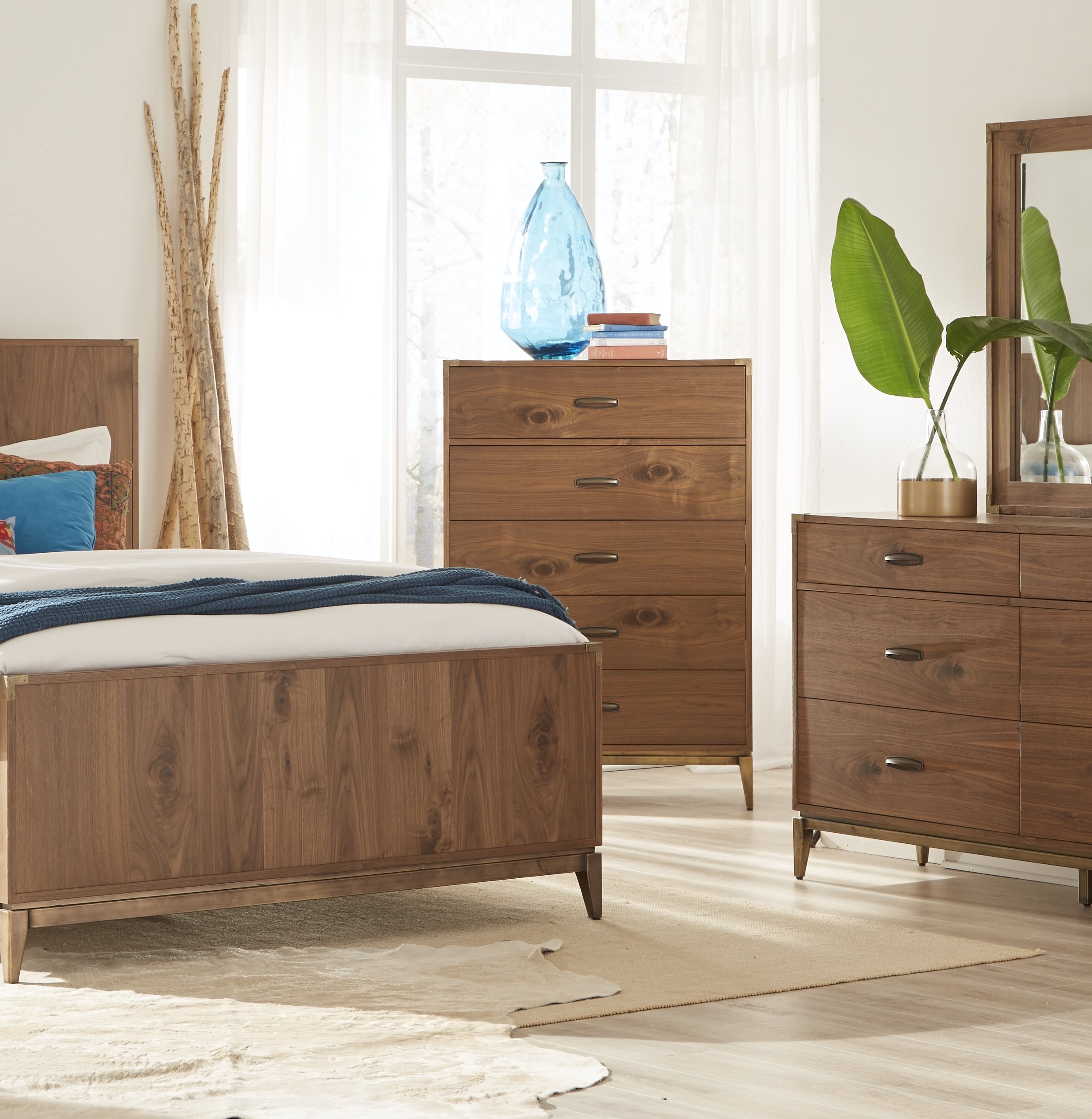 Adler Five Drawer Chest in Natural Walnut - What A Room