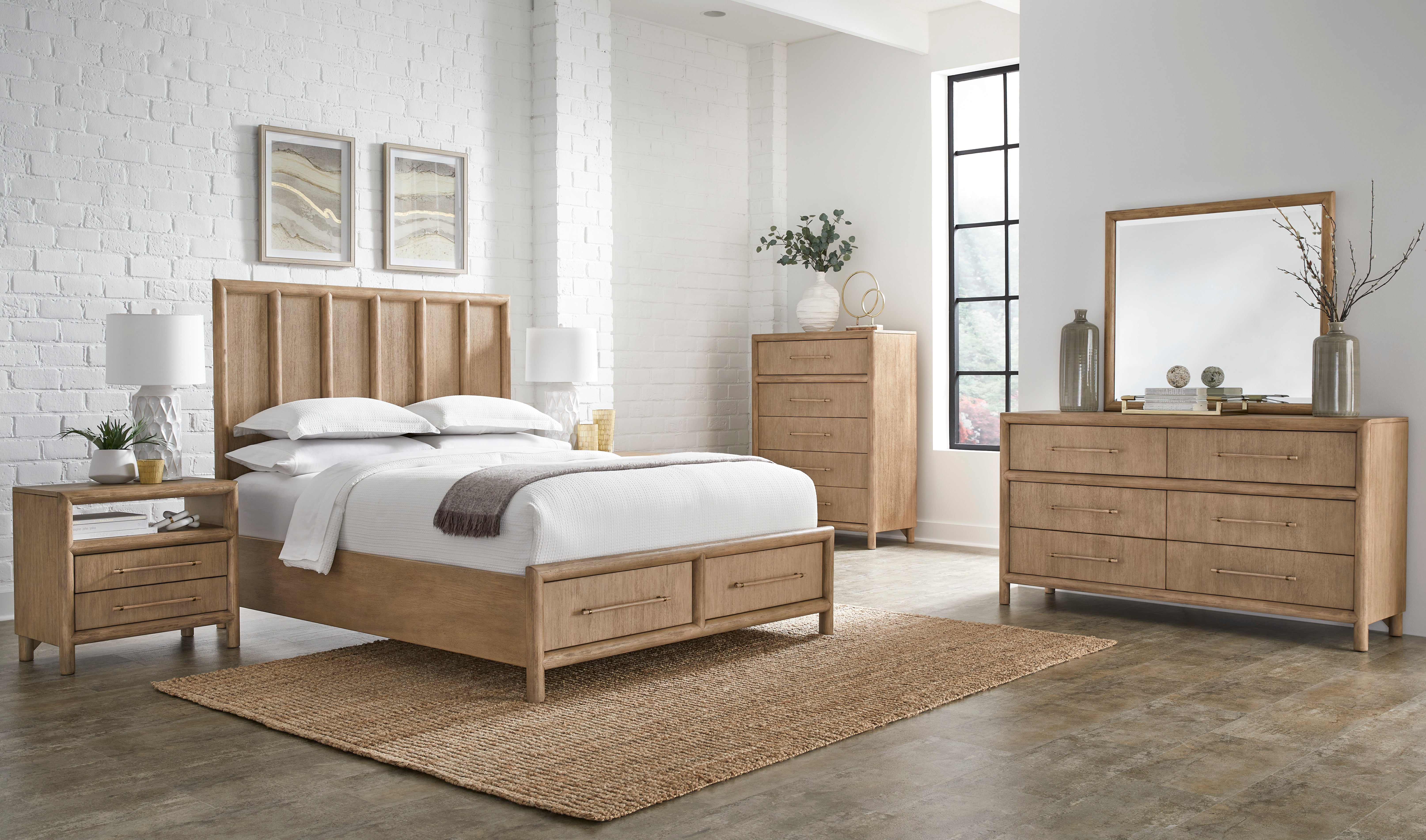 Dorsey Wooden Two Drawer Storage Bed in Granola - What A Room