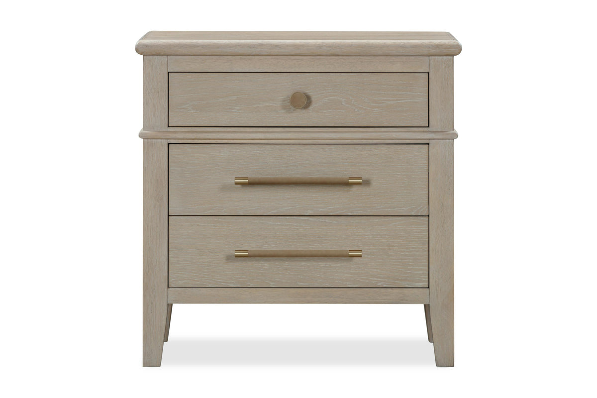 Camden Three Drawer Oak Wood Nightstand in Chai - What A Room