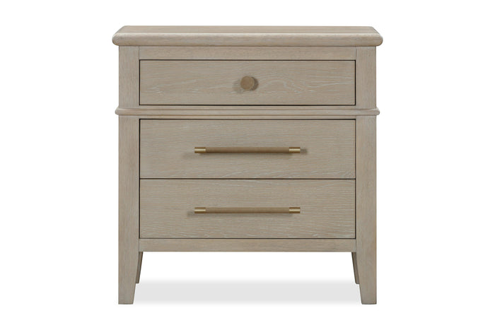 Camden Three Drawer Oak Wood Nightstand in Chai - What A Room