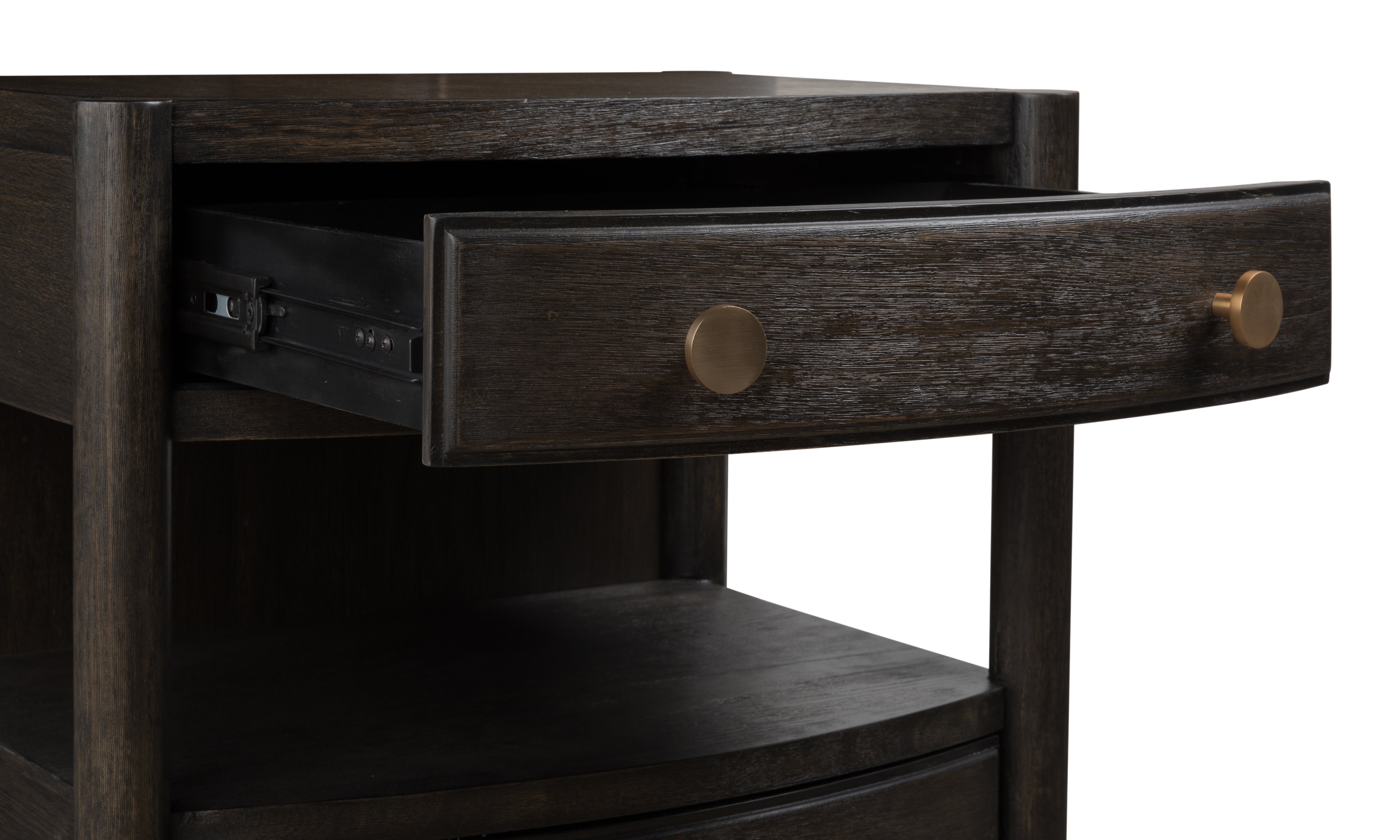 Rockport Two Drawer One Shelf Oak Wood Nightstand in Yin - What A Room