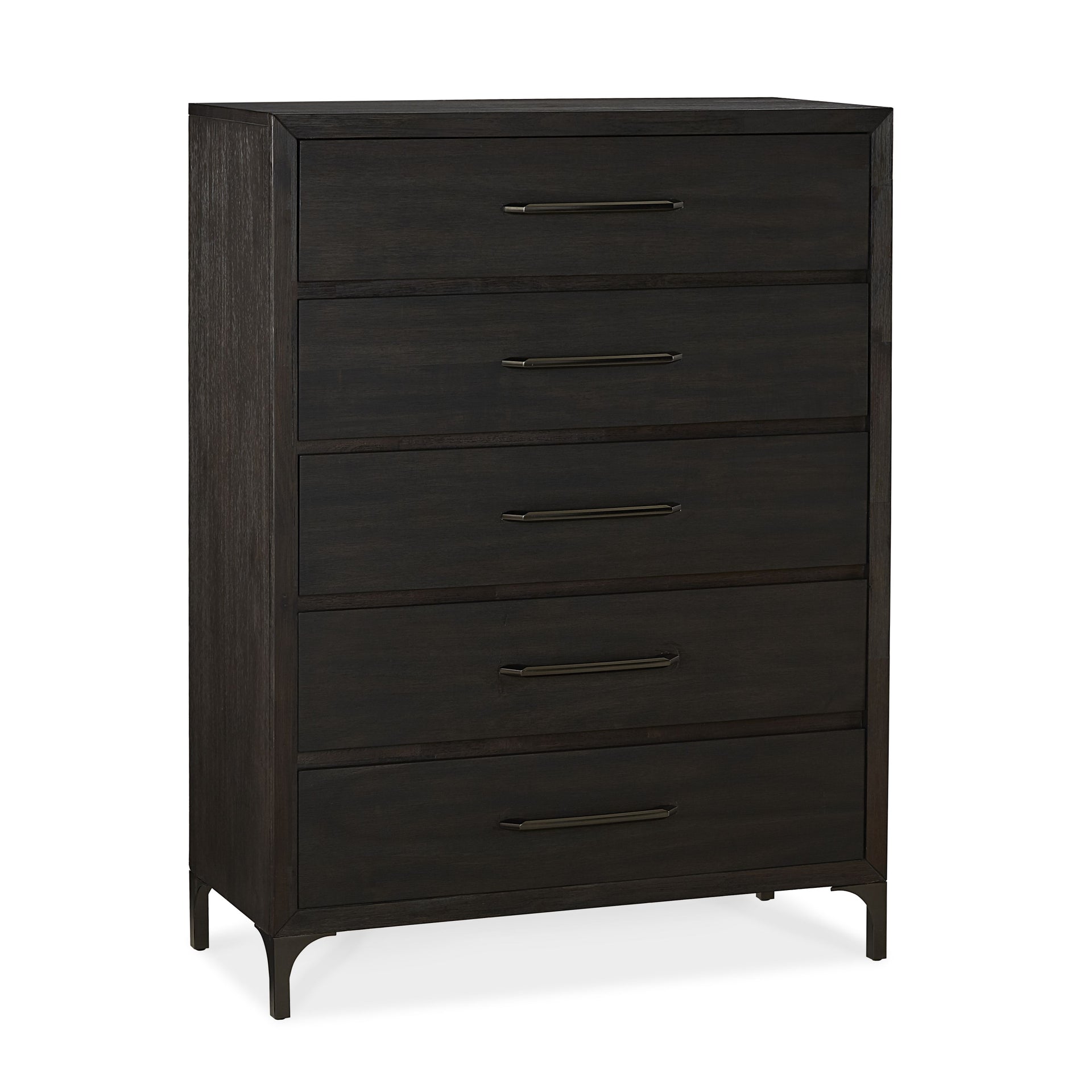 Lucerne Five-Drawer Metal Leg Chest in Vintage Coffee - What A Room