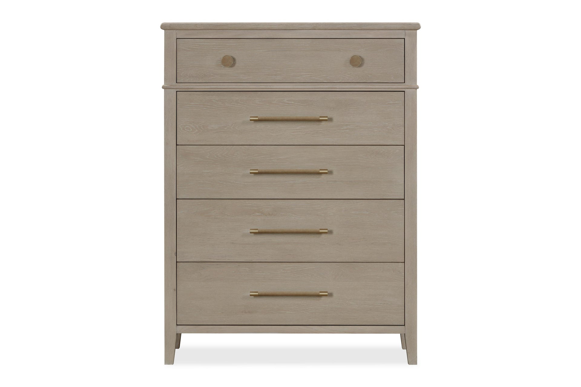 Camden Five Drawer Oak Wood Chest in Chai - What A Room