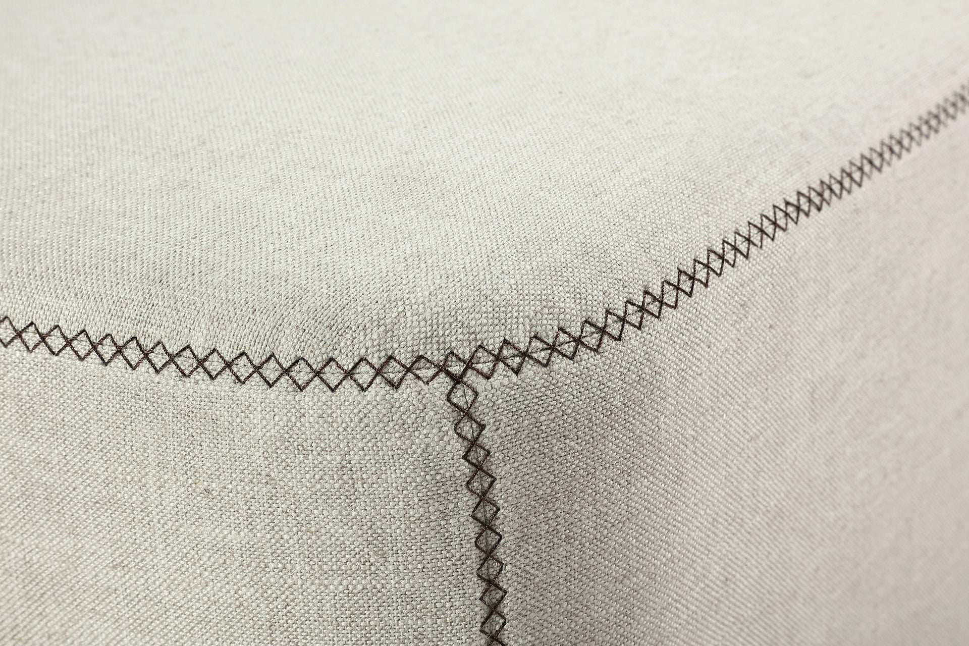 Louis Upholstered Ottoman in Natural Linen - What A Room