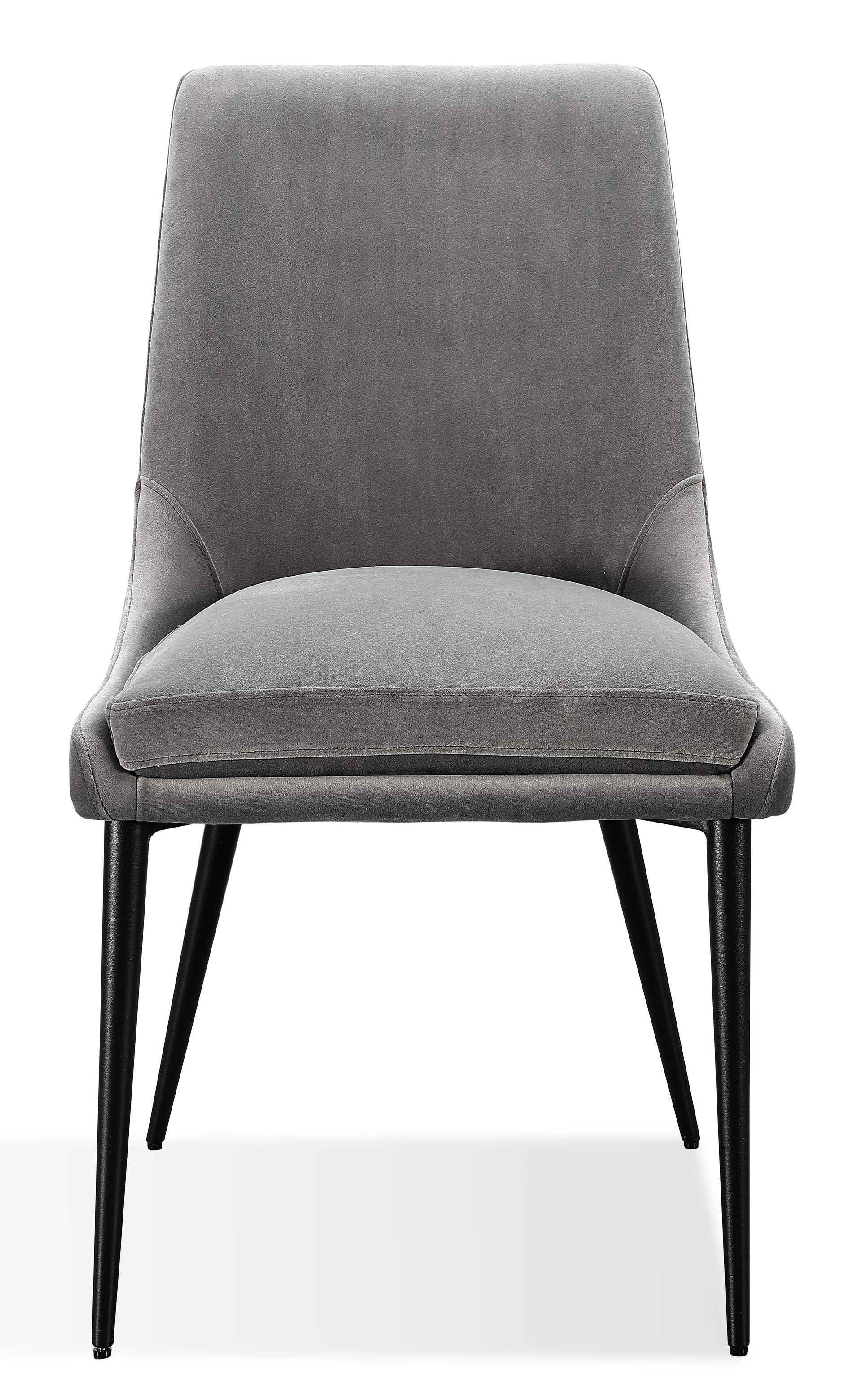 Winston Upholstered Metal Leg Dining Chair in Goose and Black (Set of 2) - What A Room