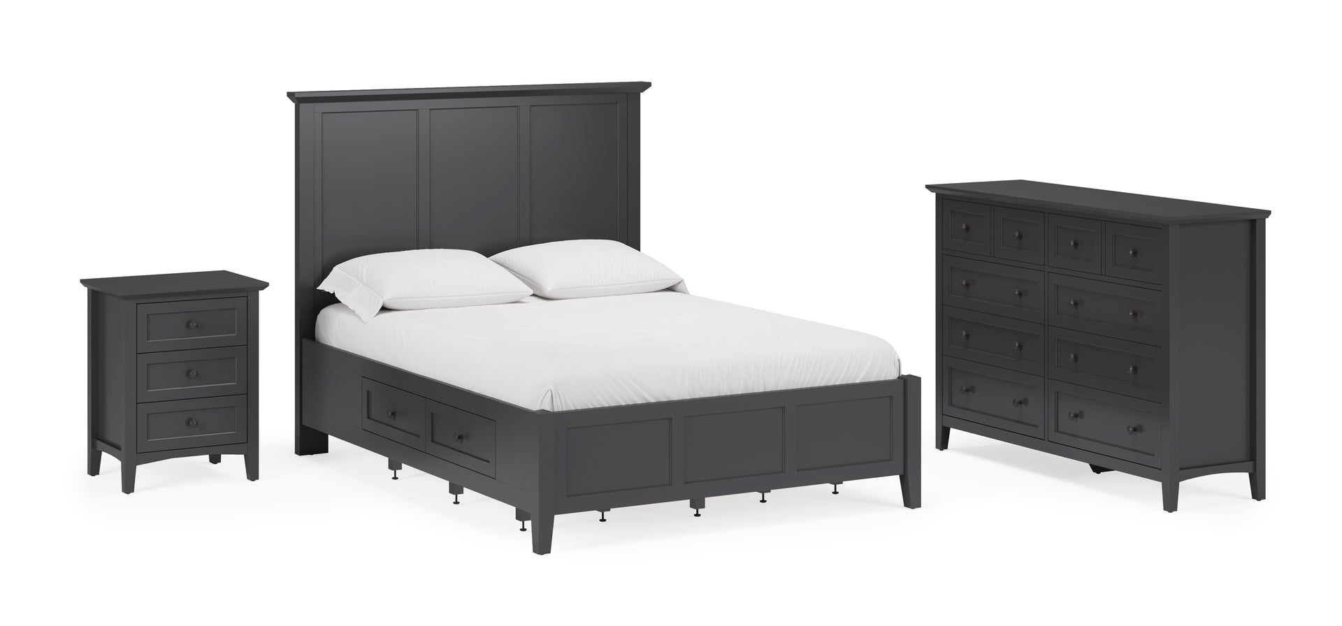 Grace Four Drawer Platform Storage Bed in Raven Black - What A Room